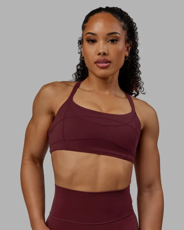Inertia Sports Bra - Dark Cherry sold by LSKD