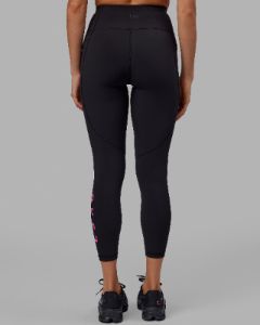 Rep 7/8 Length Tights - Black-Neon Magenta sold by LSKD