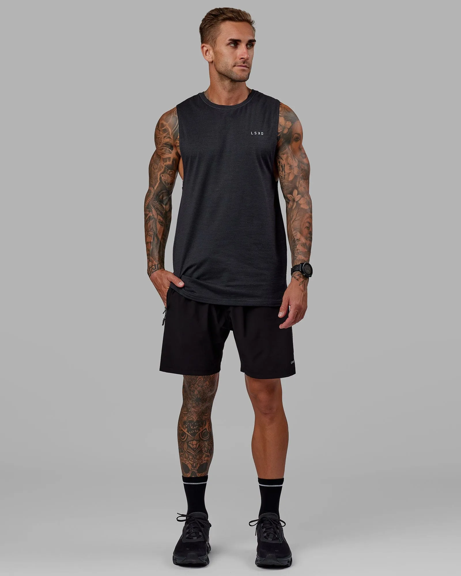 Perform VapourFLX Muscle Tank - Black Marl sold by LSKD product image thumbnail 3