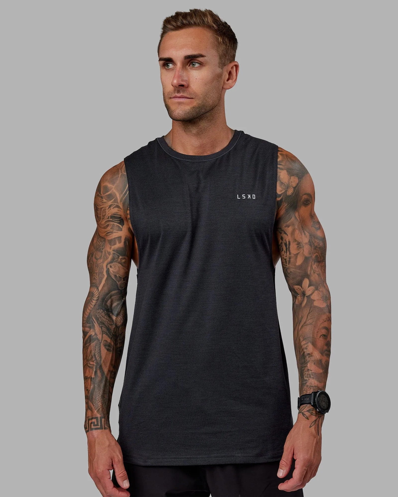 Perform VapourFLX Muscle Tank - Black Marl sold by LSKD