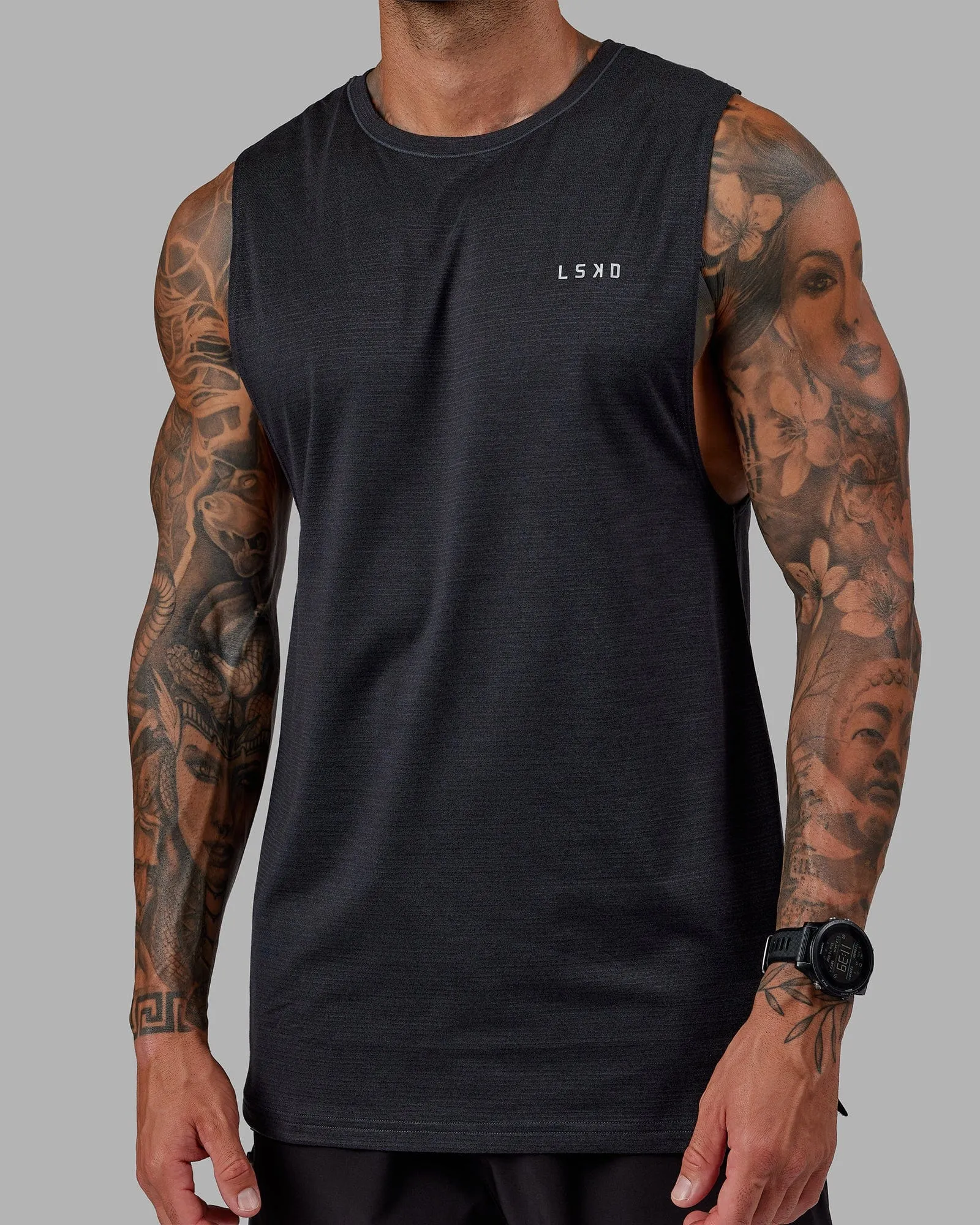 Perform VapourFLX Muscle Tank - Black Marl sold by LSKD product image thumbnail 5