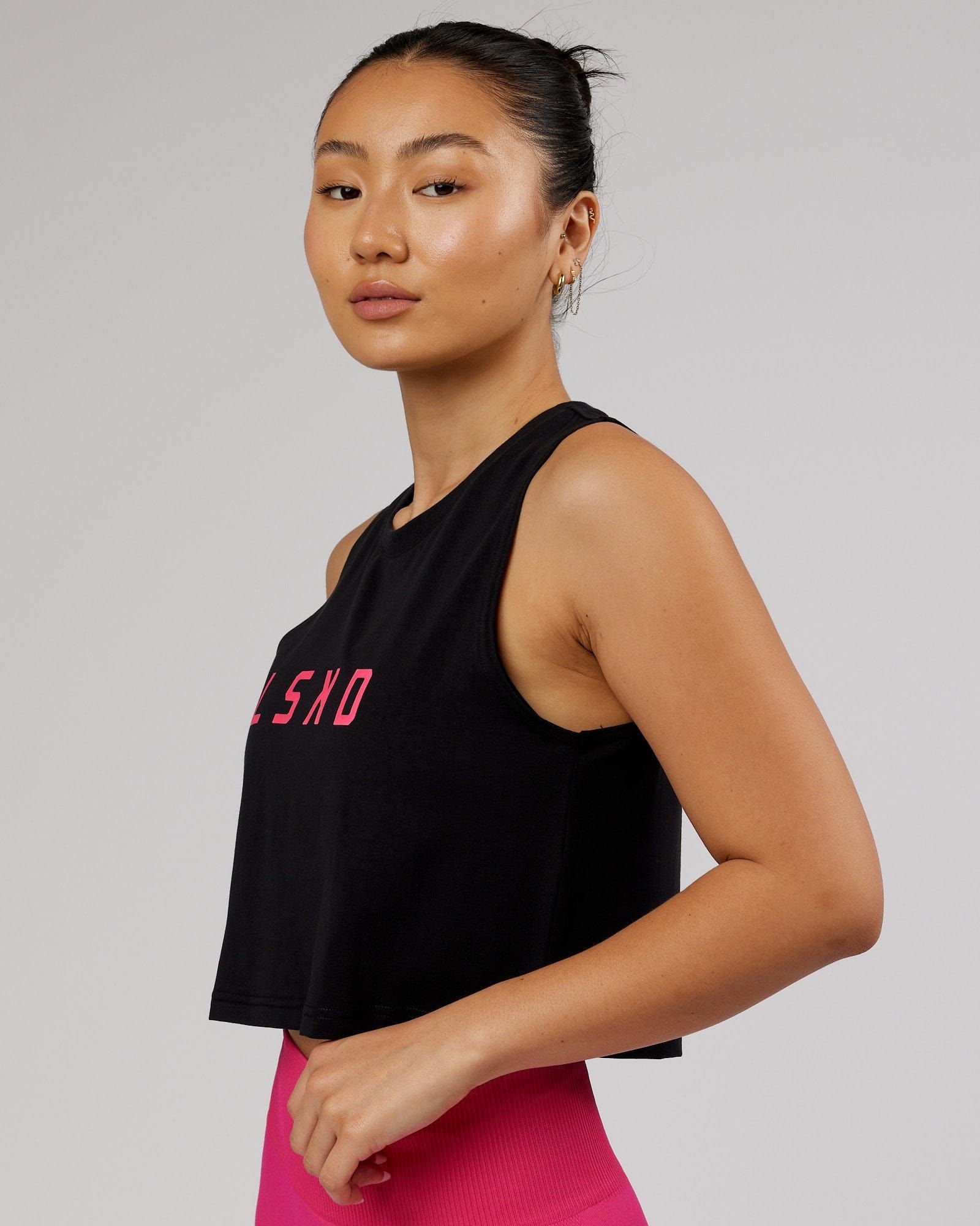 Agile FLXCotton Tank - Black-Boysenberry sold by LSKD product image thumbnail 4