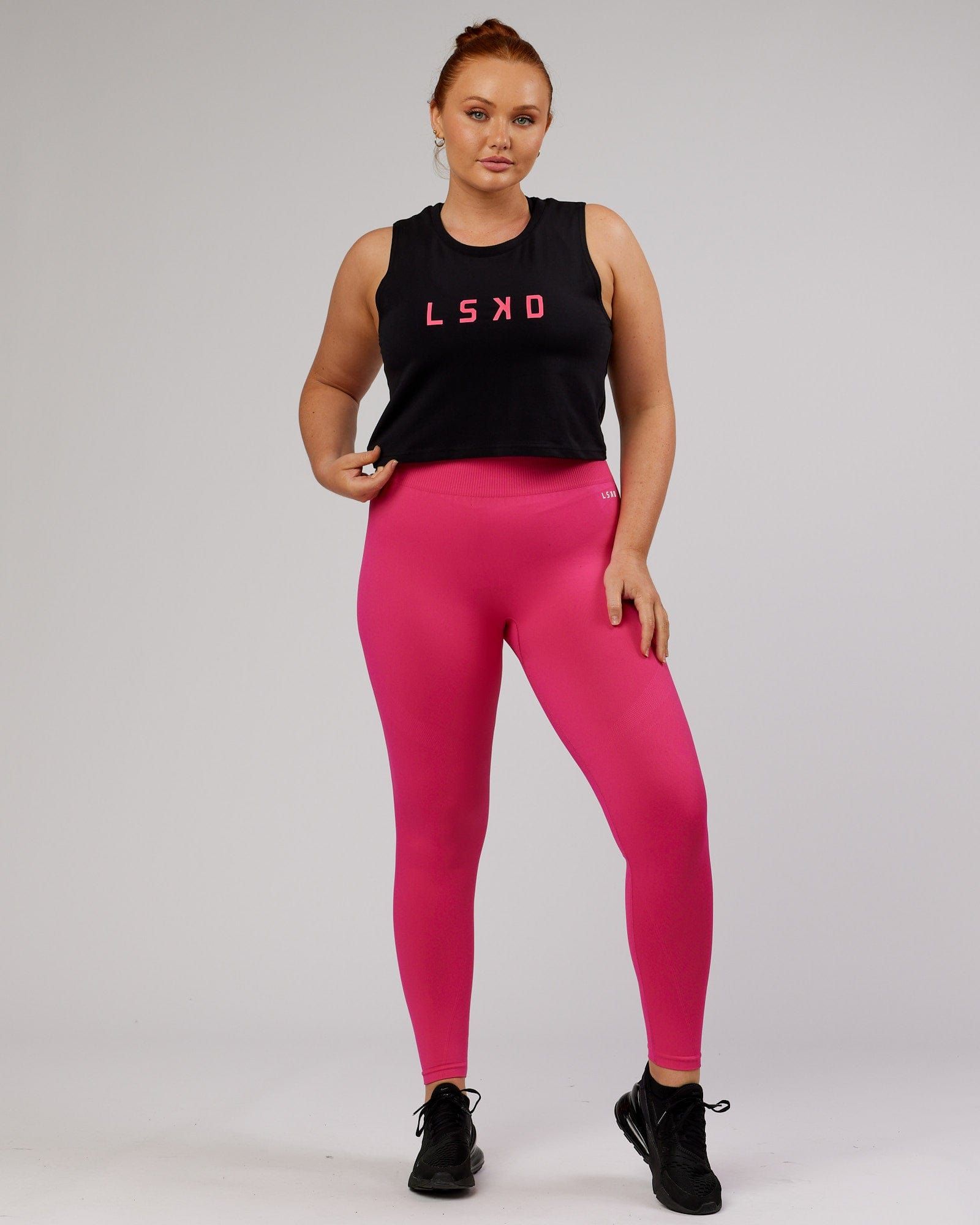 Agile FLXCotton Tank - Black-Boysenberry sold by LSKD product image thumbnail 3