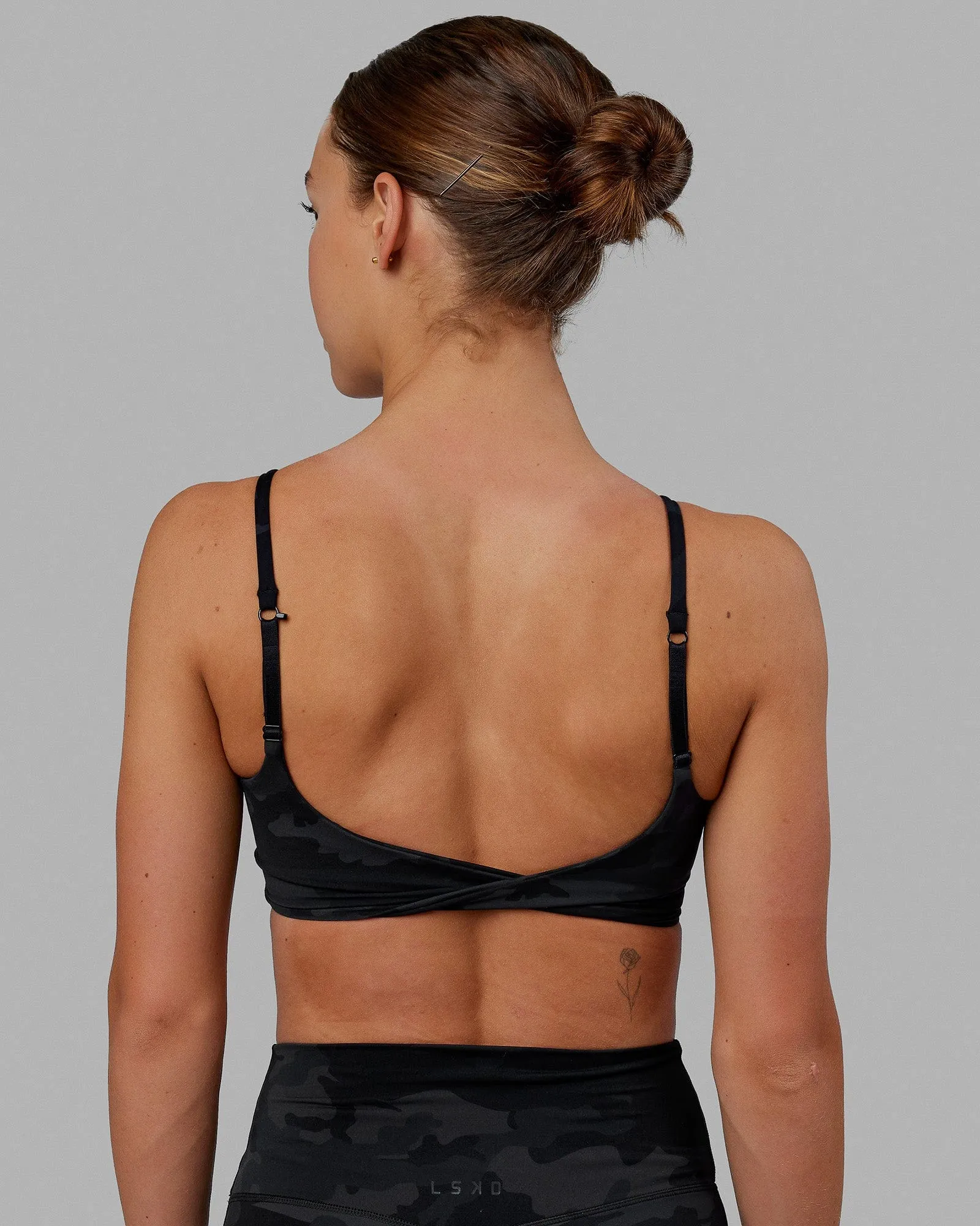 Twist Sports Bra - Black Camo sold by LSKD product image thumbnail 5