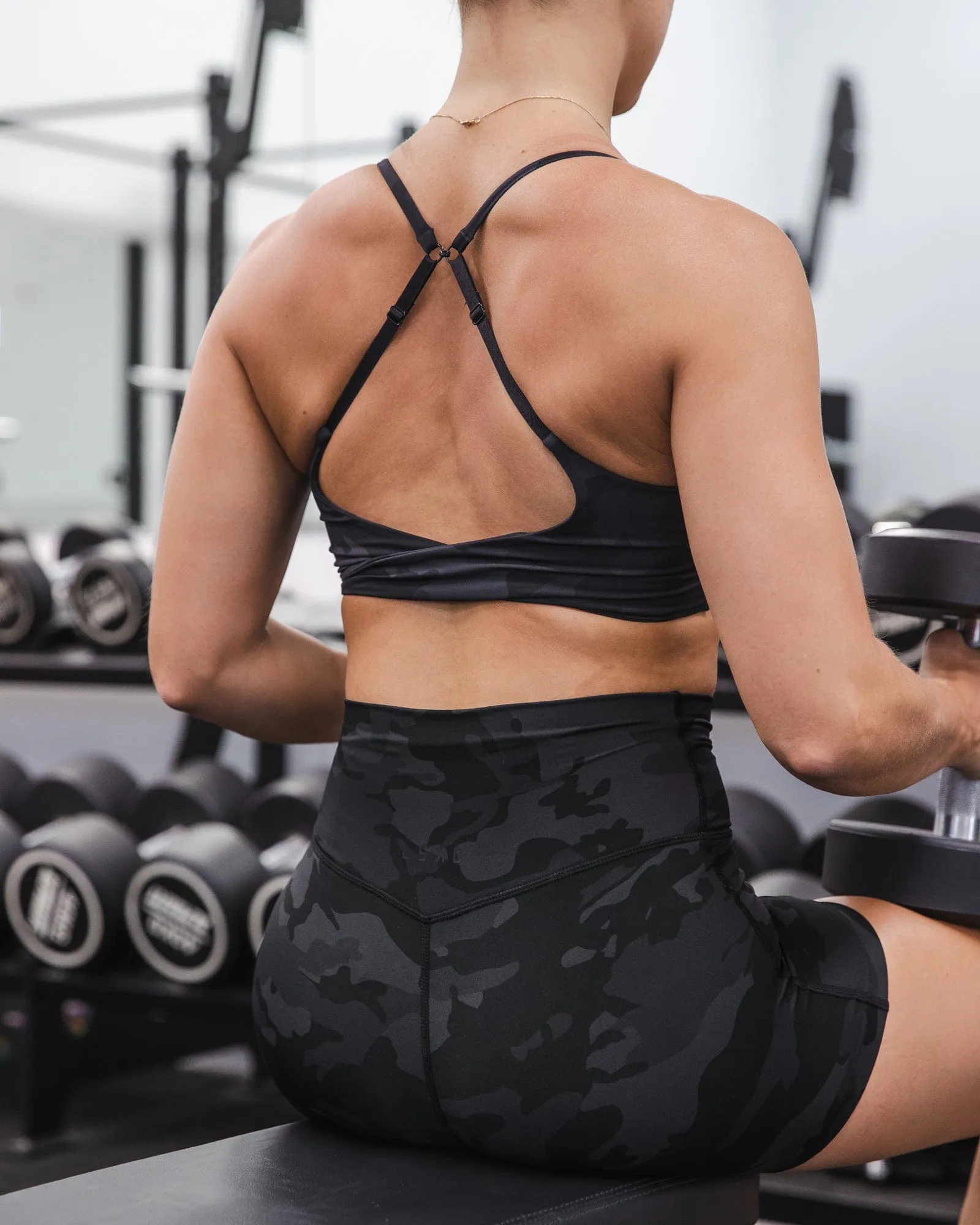 Twist Sports Bra - Black Camo sold by LSKD product image thumbnail 2