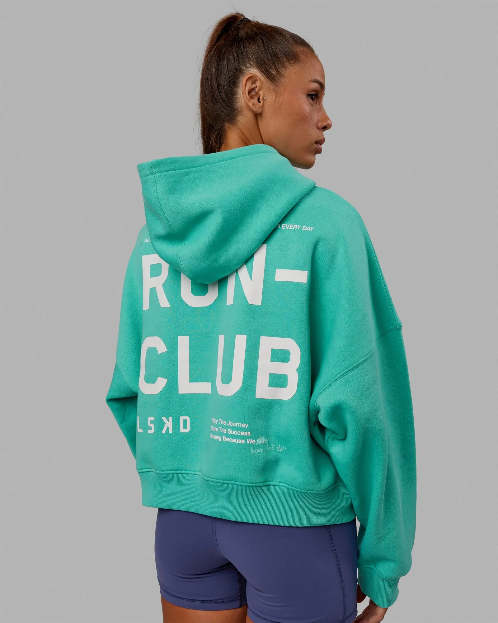 Love The Run Hoodie - Aquatic Awe-White sold by LSKD product image thumbnail 4