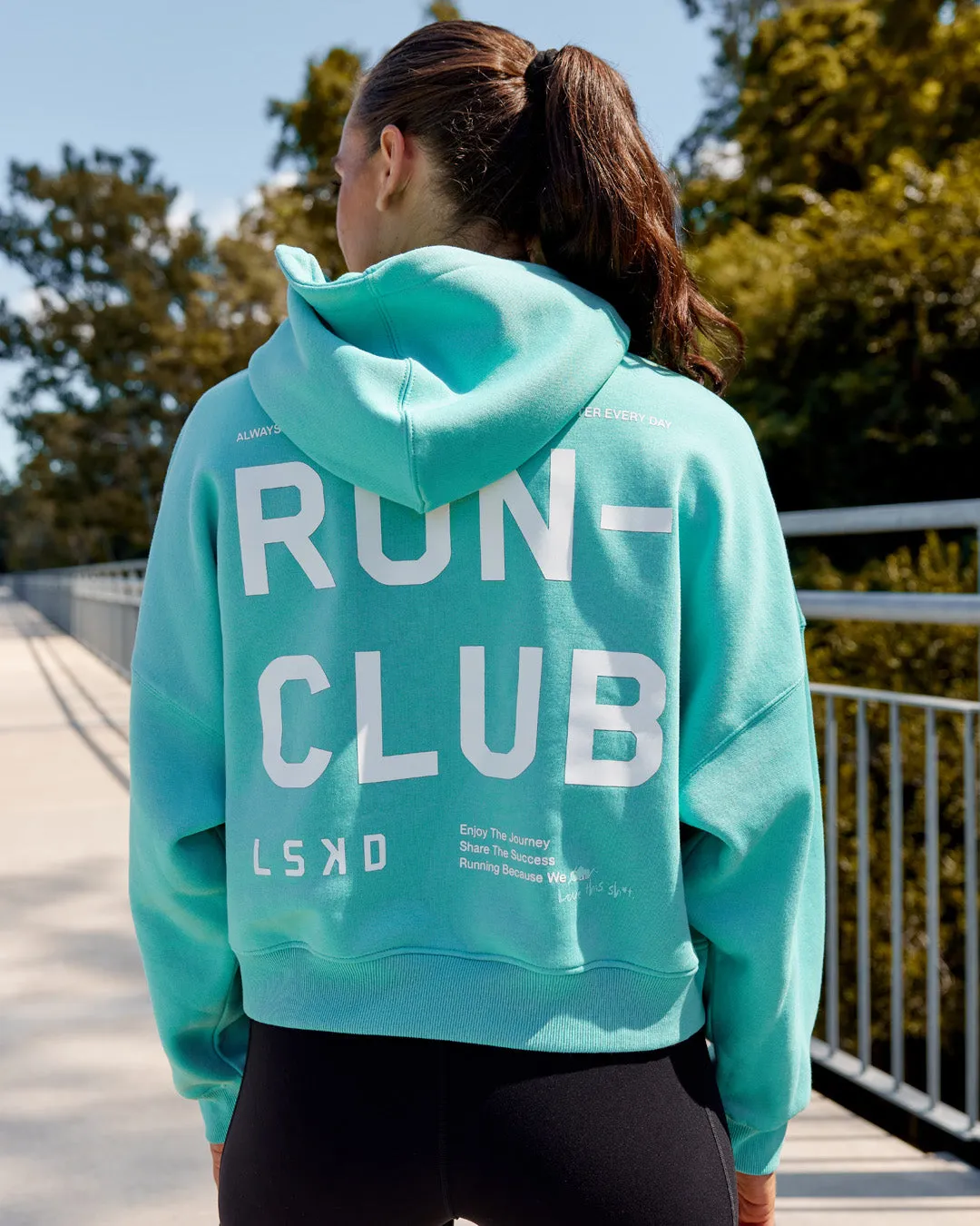 Love The Run Hoodie - Aquatic Awe-White sold by LSKD