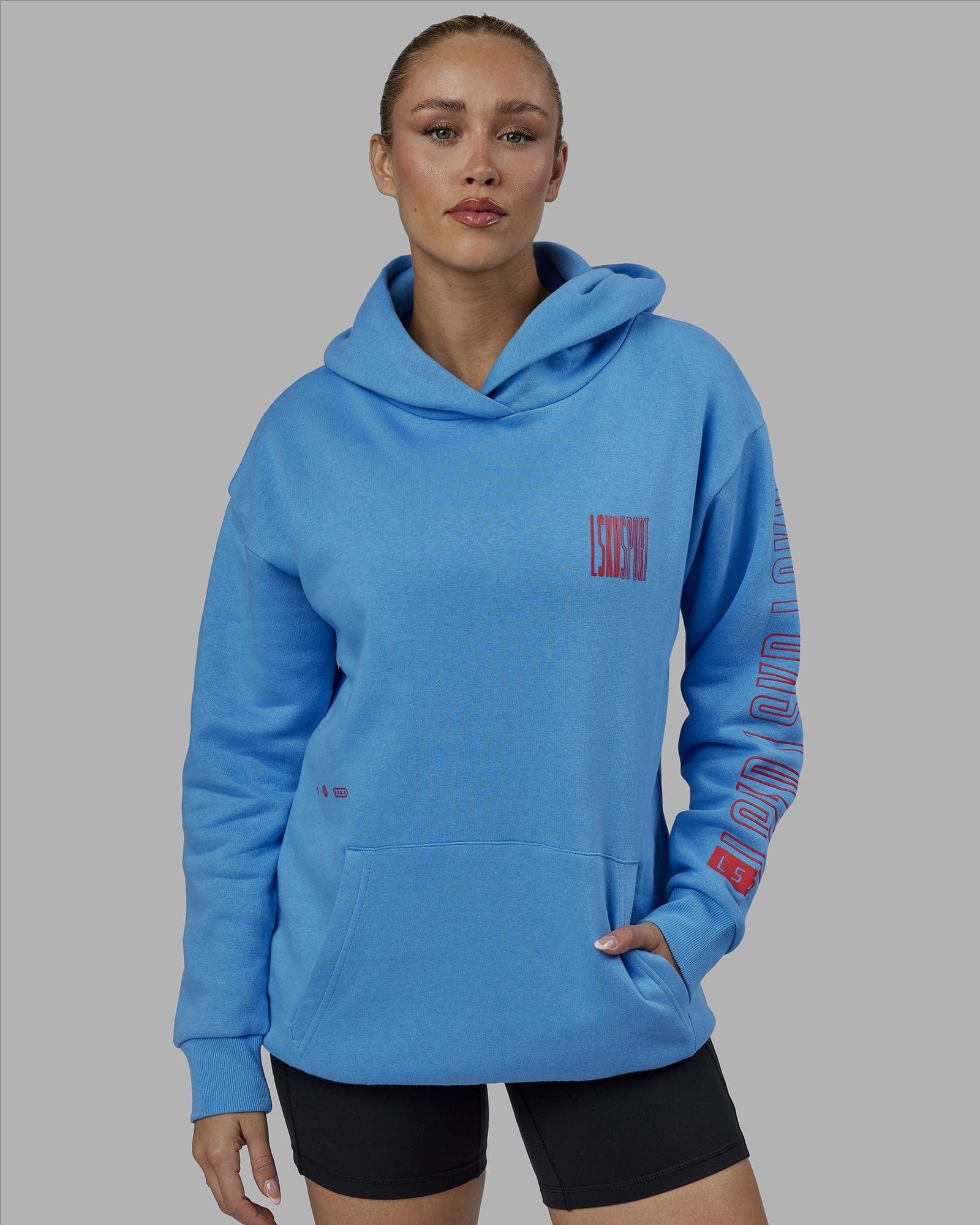 Unisex Stretch It Hoodie Oversize - Azure Blue sold by LSKD product image thumbnail 3