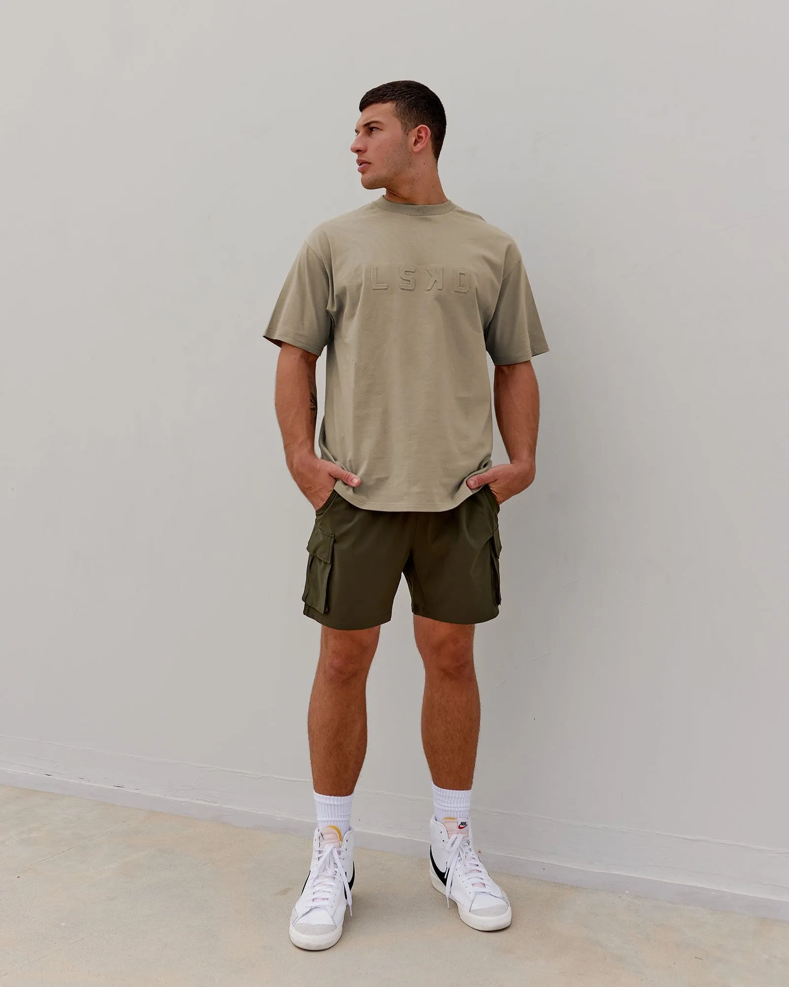 Unisex Stamped Heavyweight Tee Oversize - Laurel Oak sold by LSKD product image thumbnail 3