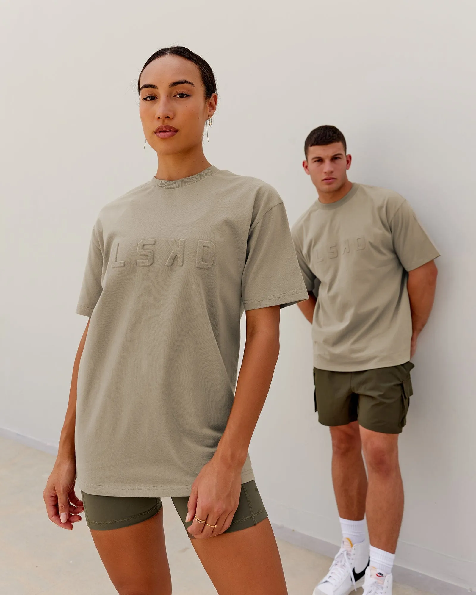 Unisex Stamped Heavyweight Tee Oversize - Laurel Oak sold by LSKD product image thumbnail 4