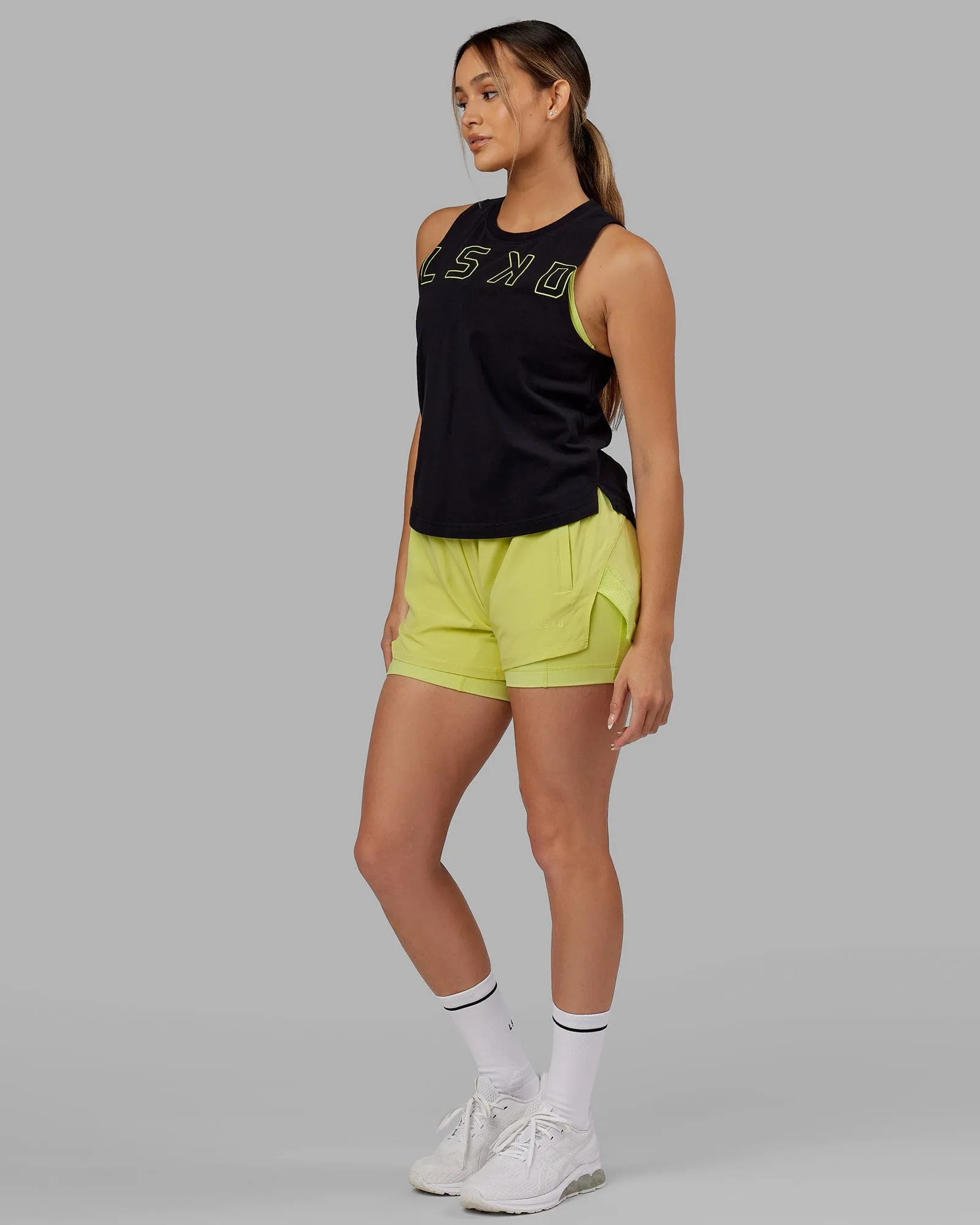 Expand FLXCotton Tank - Black-Citrus Green sold by LSKD product image thumbnail 4