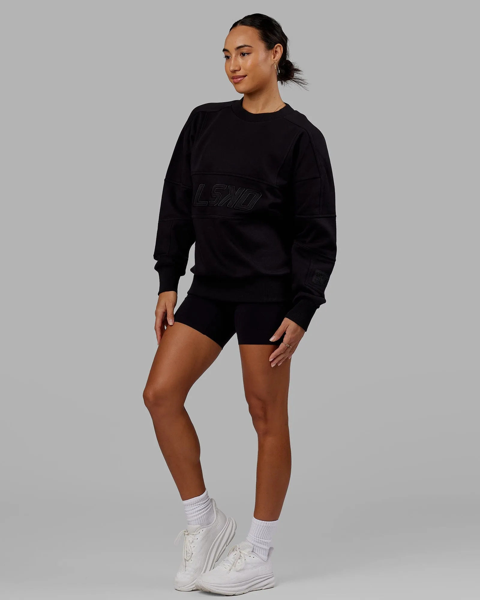 Unisex Slam Sweater Oversize - Black-Black sold by LSKD product image thumbnail 3