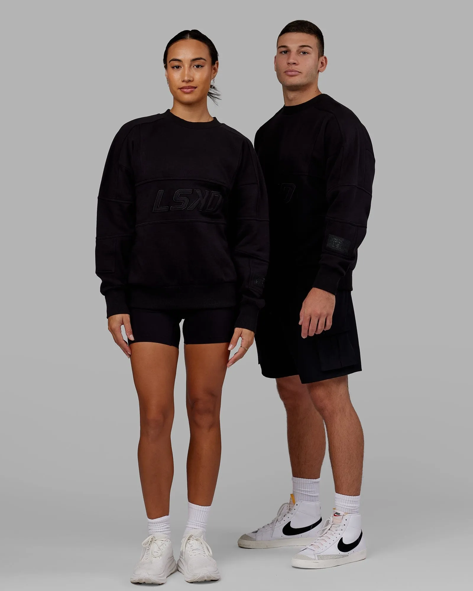 Unisex Slam Sweater Oversize - Black-Black sold by LSKD product image thumbnail 2