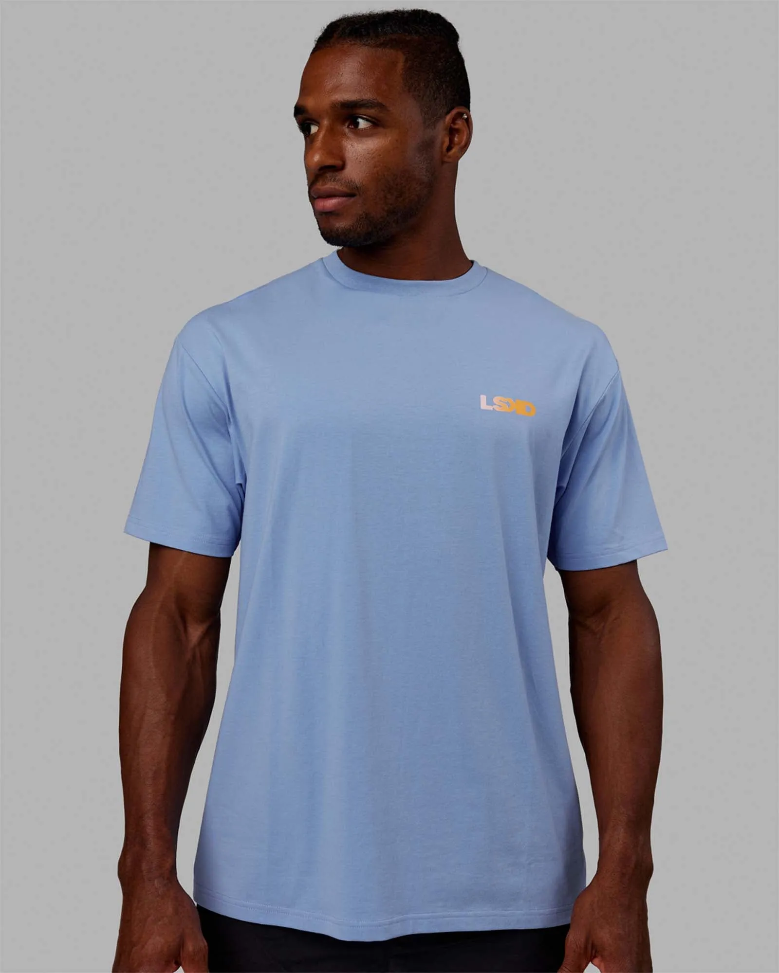 Unisex E.T.J FLXCotton Tee Oversize - Arctic Blue-Pop Pink sold by LSKD product image thumbnail 5