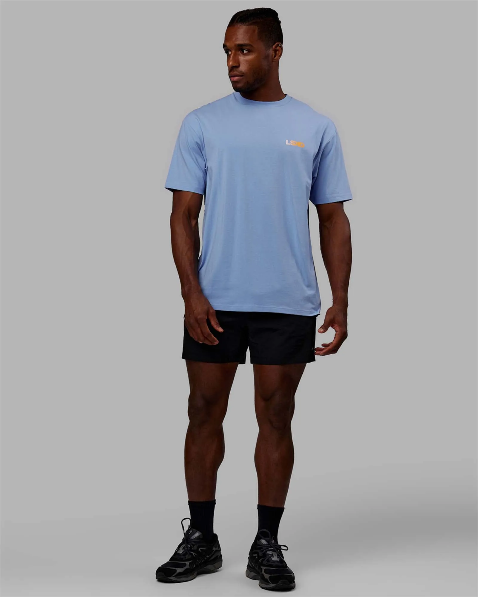 Unisex E.T.J FLXCotton Tee Oversize - Arctic Blue-Pop Pink sold by LSKD product image thumbnail 3