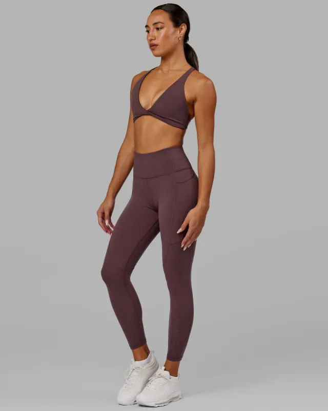 Rep 7/8 Length Tights - Plum sold by LSKD