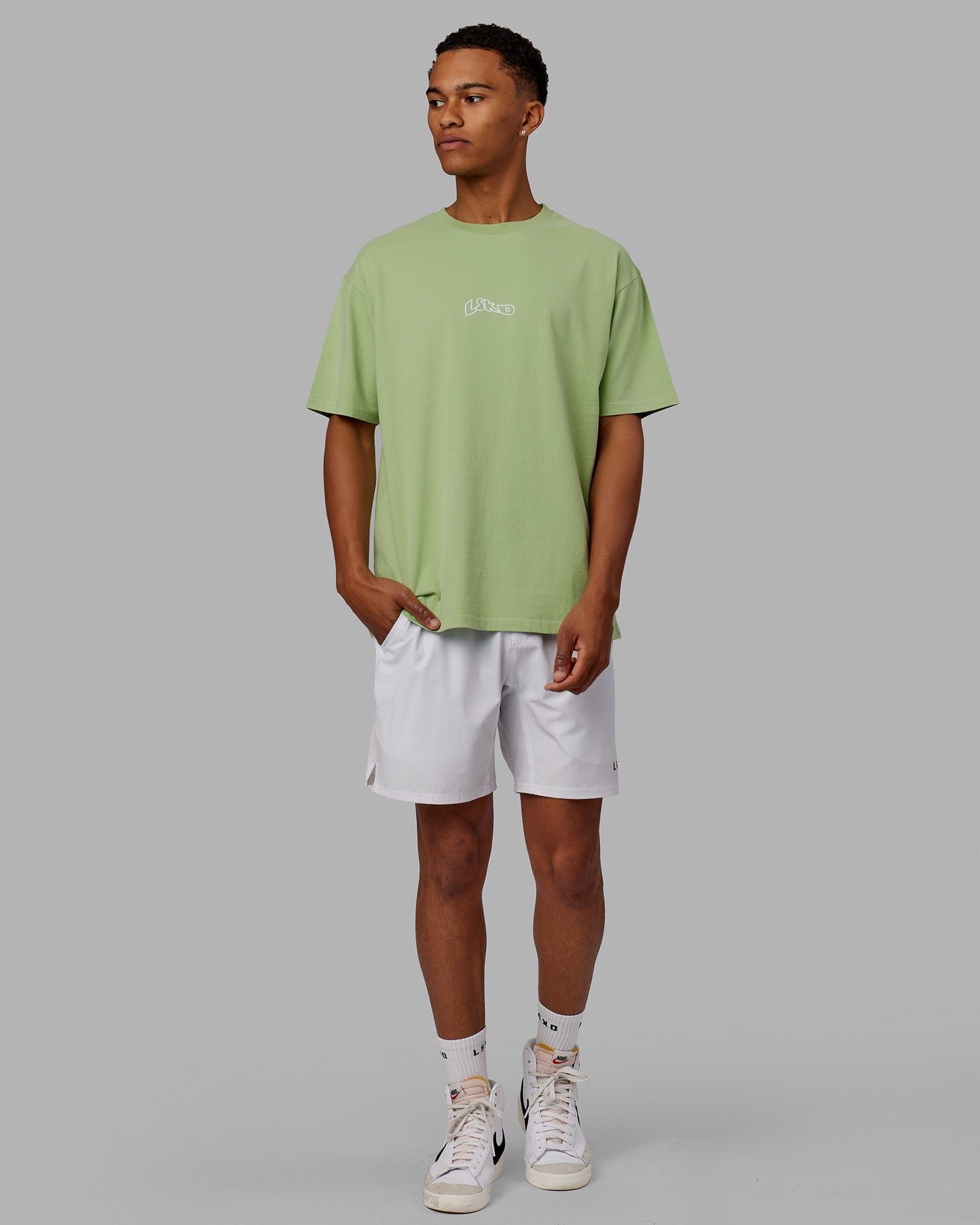 Unisex Mad Happy Heavyweight Tee Oversize - Green Fig sold by LSKD product image thumbnail 5