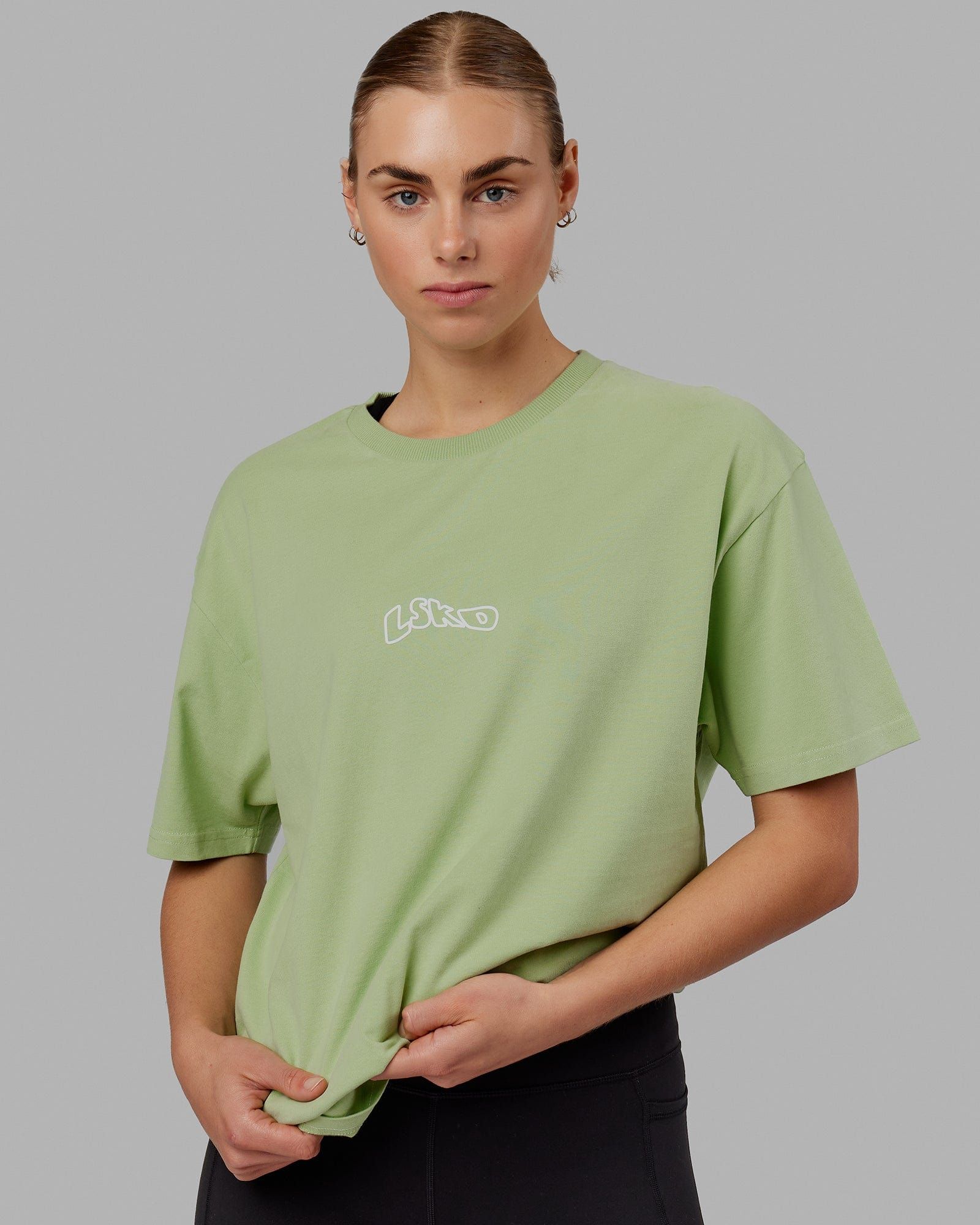 Unisex Mad Happy Heavyweight Tee Oversize - Green Fig sold by LSKD product image thumbnail 4