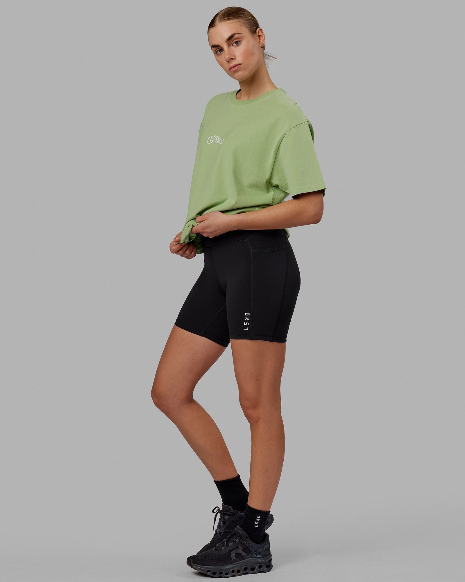 Unisex Mad Happy Heavyweight Tee Oversize - Green Fig sold by LSKD product image thumbnail 3