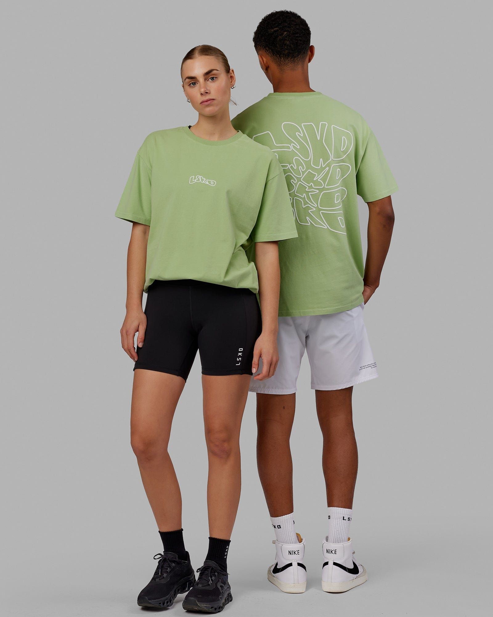 Unisex Mad Happy Heavyweight Tee Oversize - Green Fig sold by LSKD