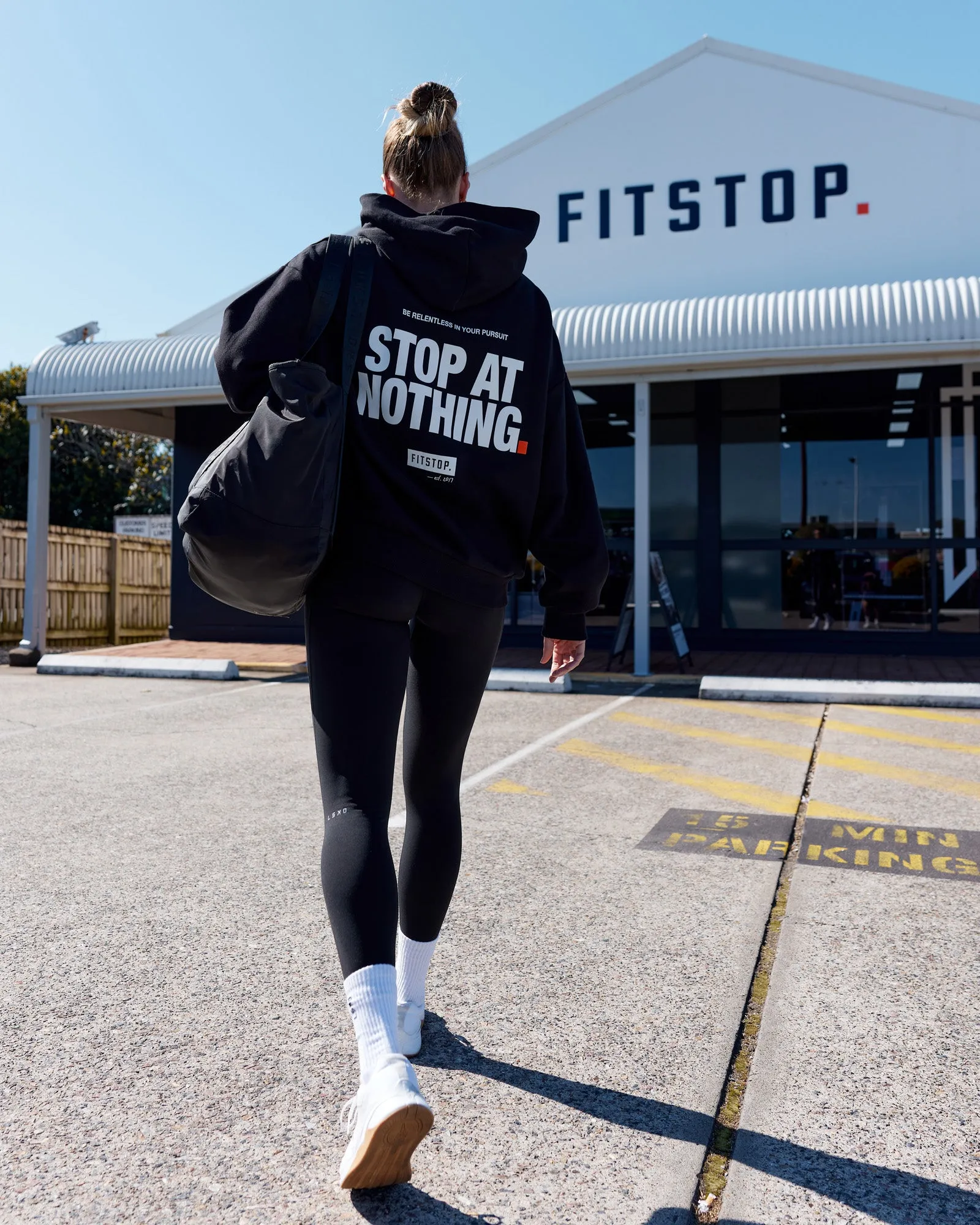 Fitstop Stop at Nothing Hoodie Oversize - Black | Parallel