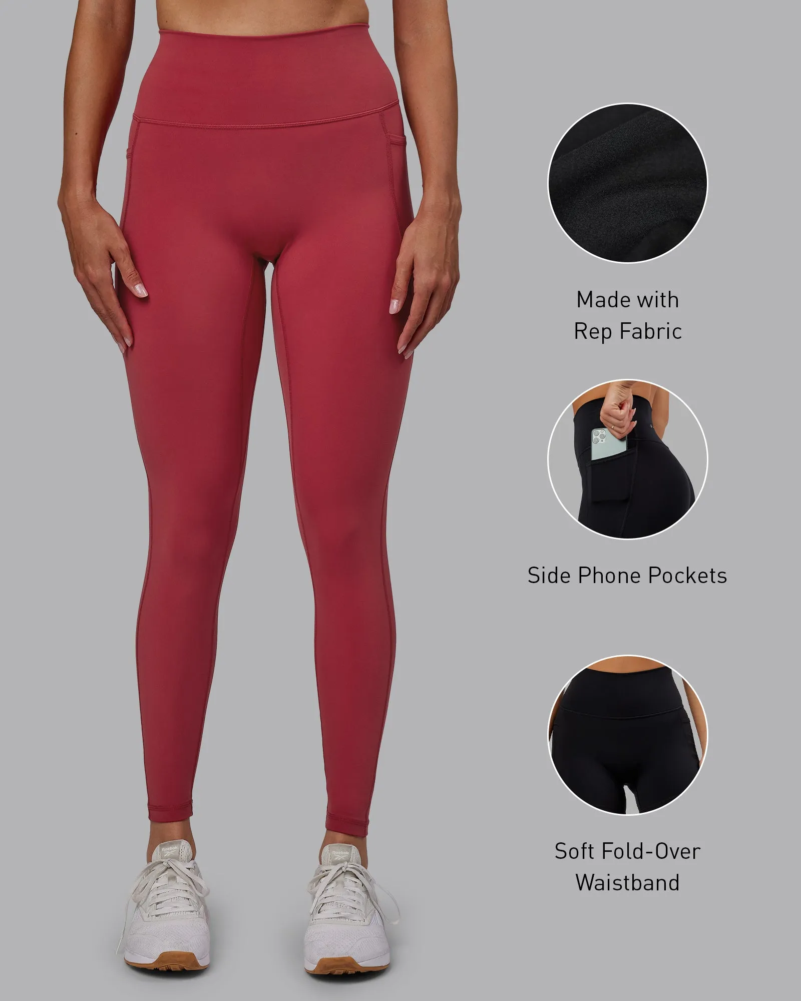 Fusion Full Length Tight with Pockets - Claret sold by LSKD product image thumbnail 2