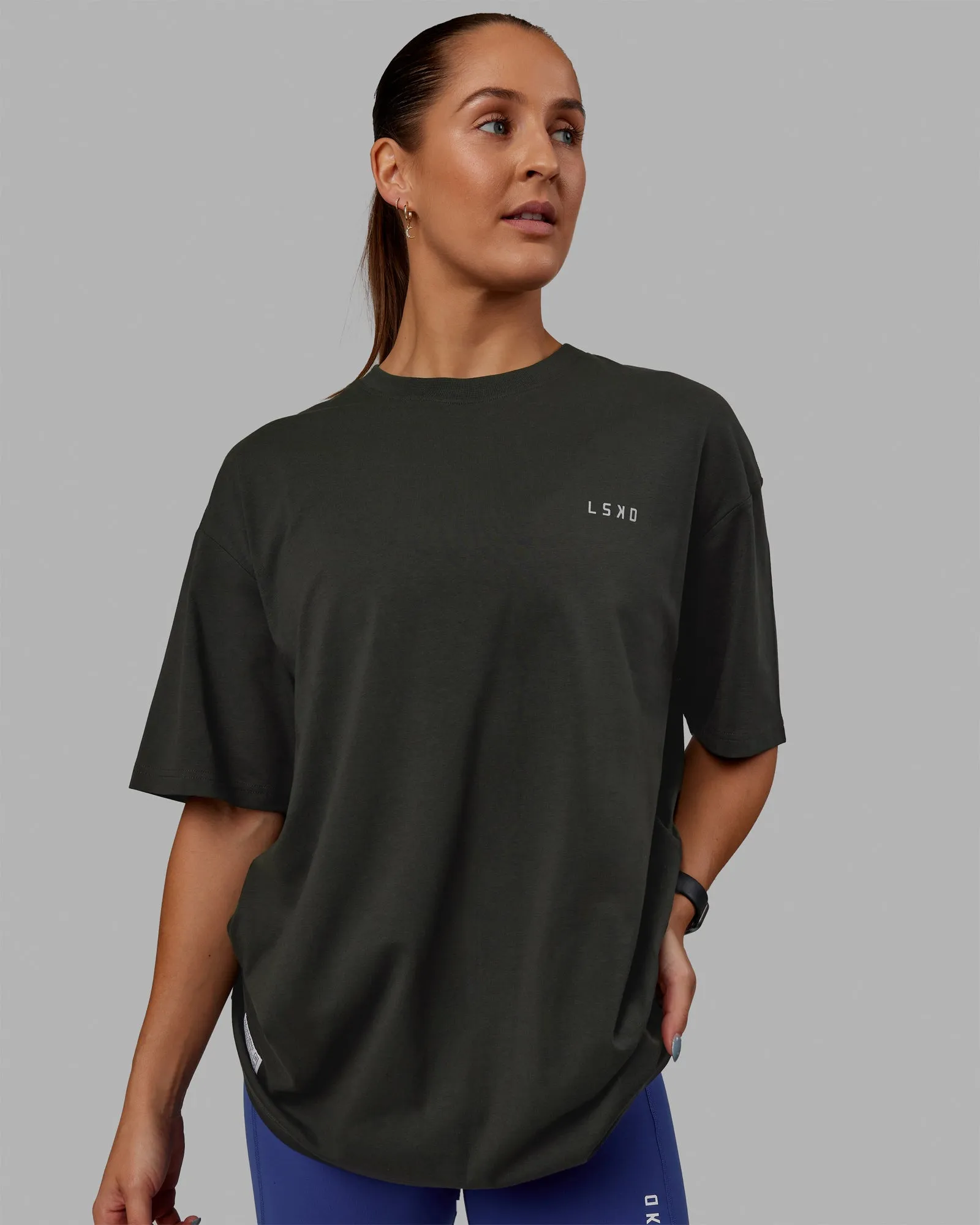 Unisex VS1 FLXCotton Tee Oversize - Pirate Black-Circular Grey sold by LSKD product image thumbnail 3