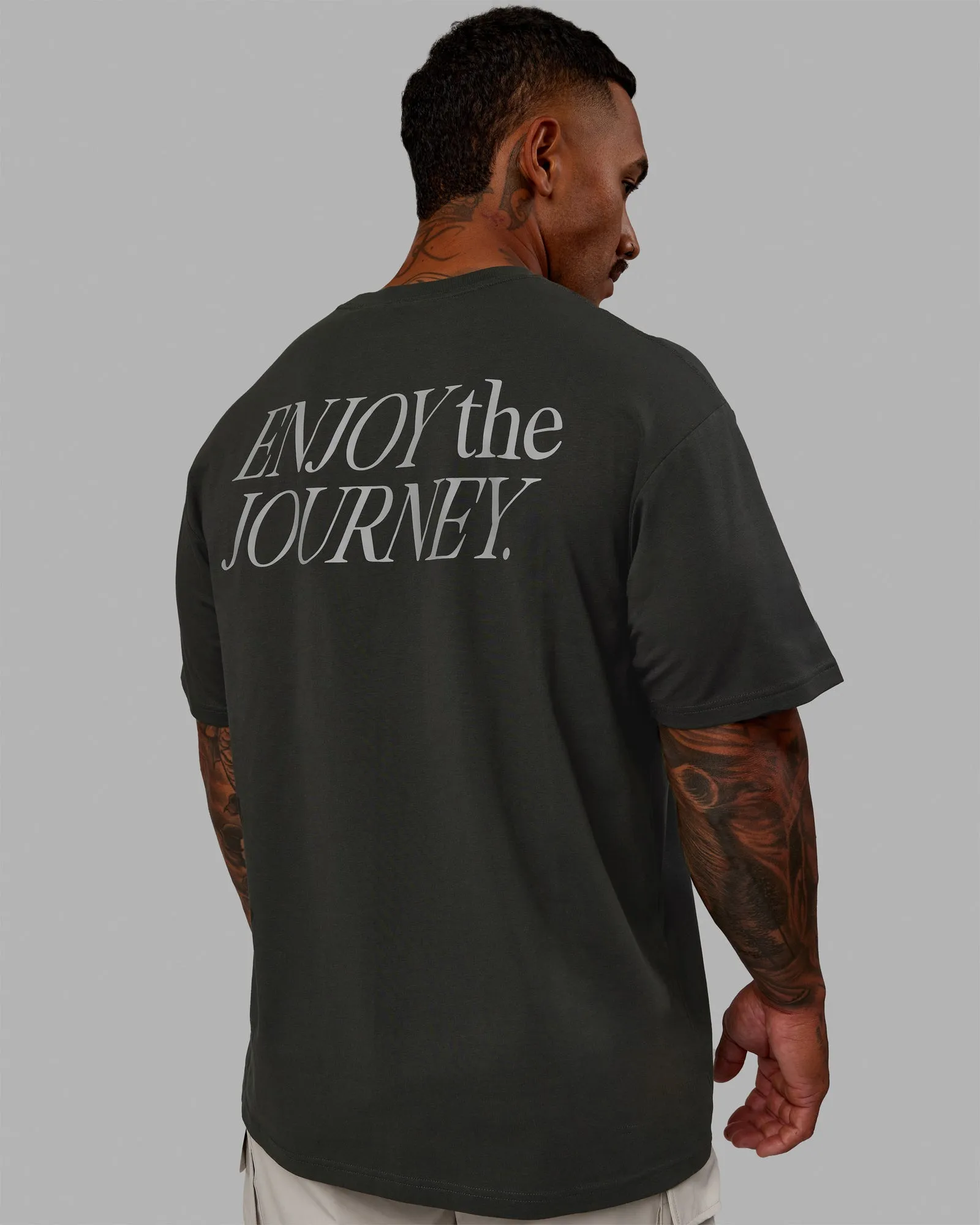 Unisex VS1 FLXCotton Tee Oversize - Pirate Black-Circular Grey sold by LSKD product image thumbnail 2