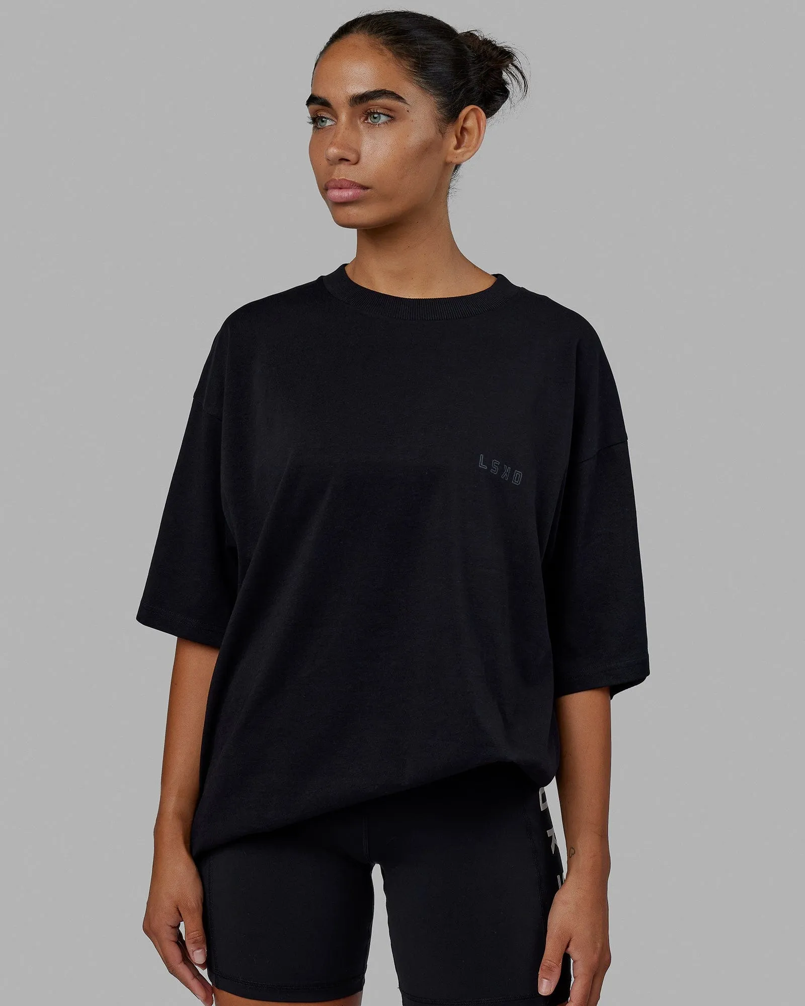 Unisex Rise & Lift Heavyweight Tee Oversize - Black sold by LSKD product image thumbnail 2
