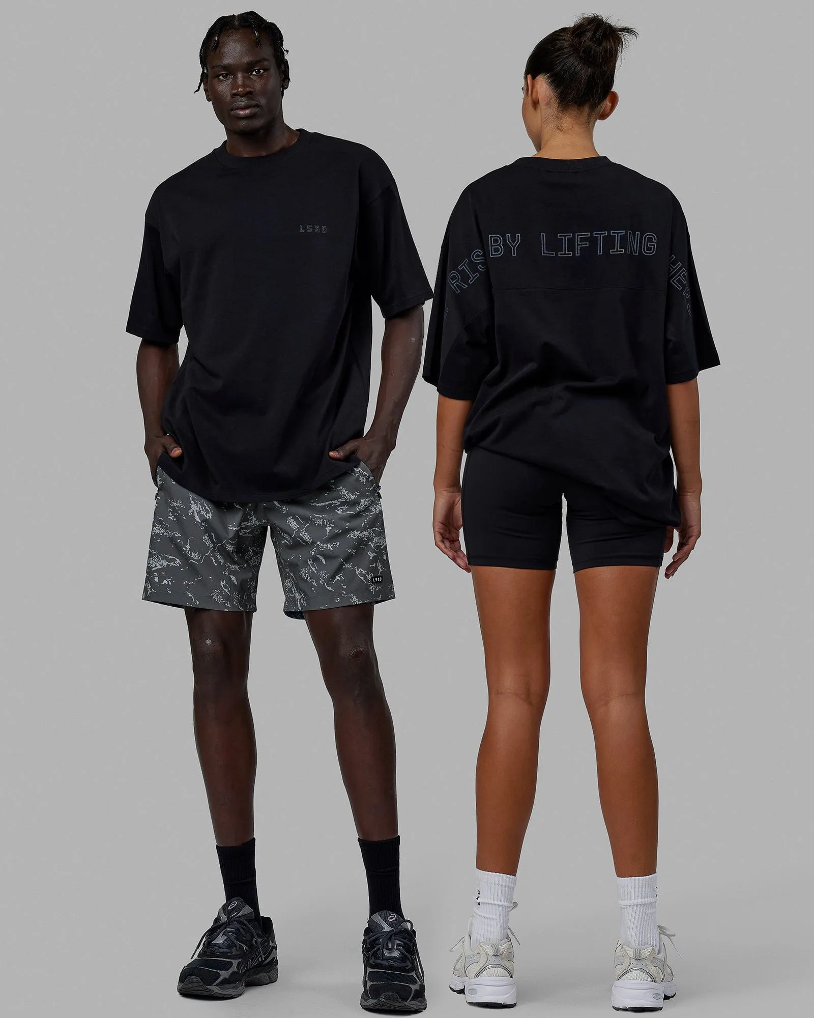 Unisex Rise & Lift Heavyweight Tee Oversize - Black sold by LSKD