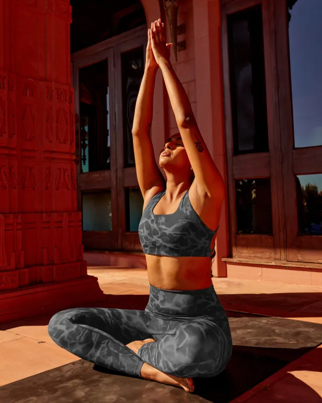 Aspire Sports Bra - Tranquil-Black sold by LSKD