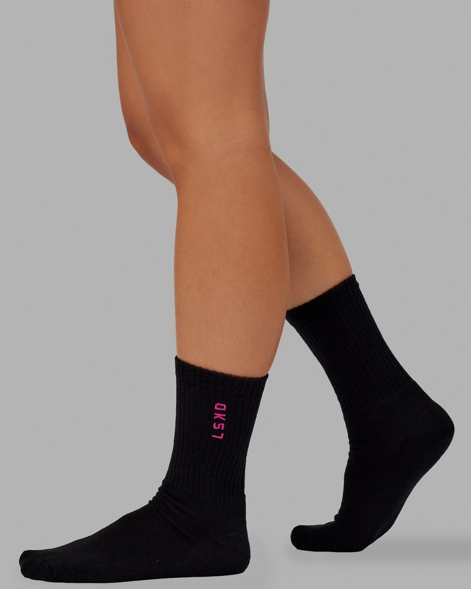 Signal 3 Pack Crew Socks - Black-Turq-Tang-Pink sold by LSKD product image thumbnail 4