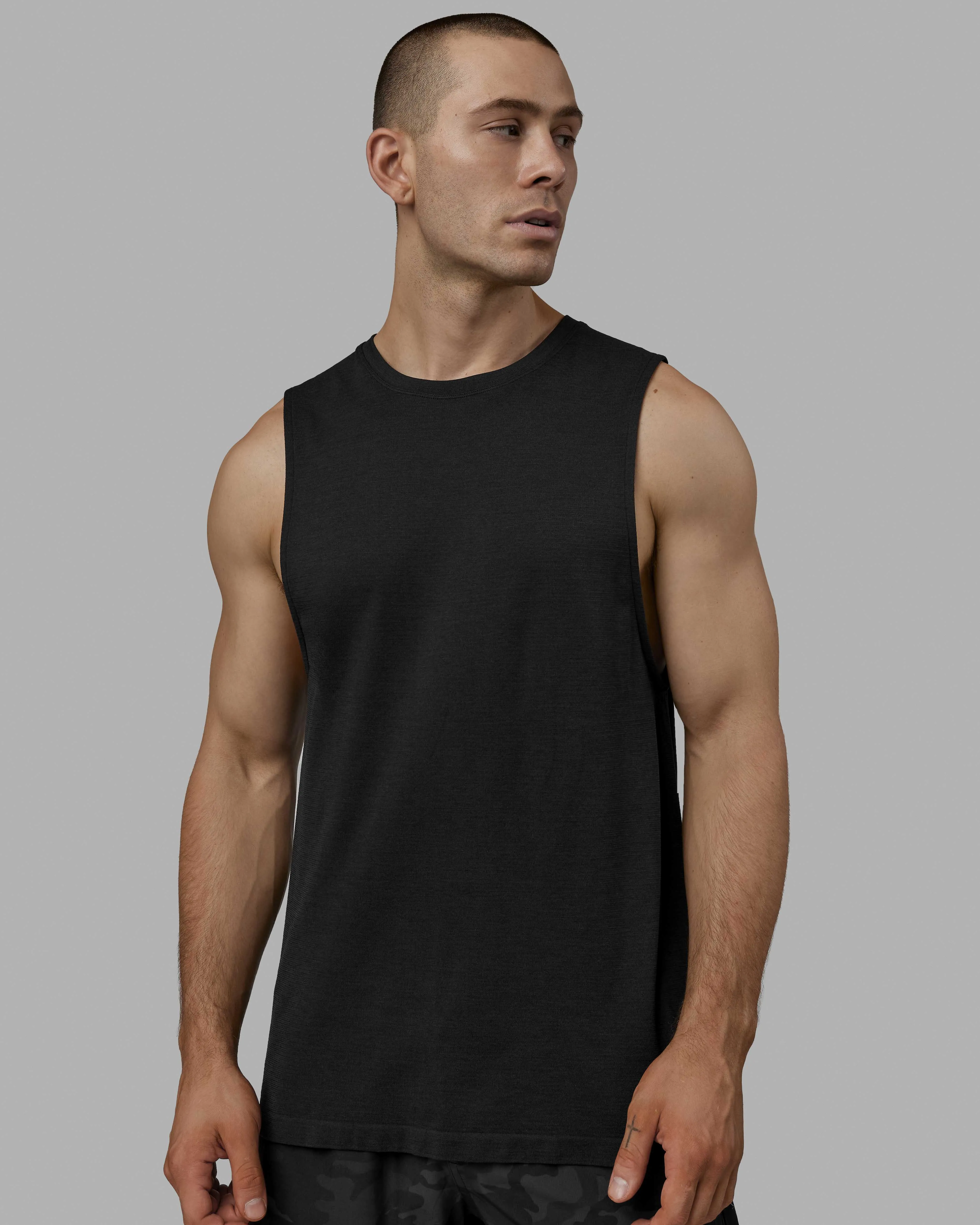 AeroFLX+ Seamless Muscle Tank - Black Marl sold by LSKD