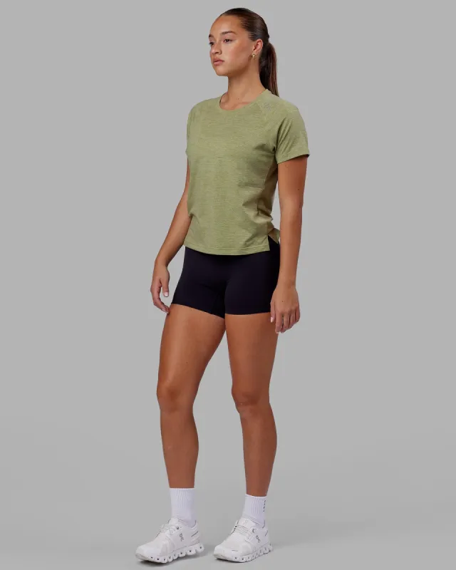 Perform VapourFLX Tee - Moss Stone Marl sold by LSKD