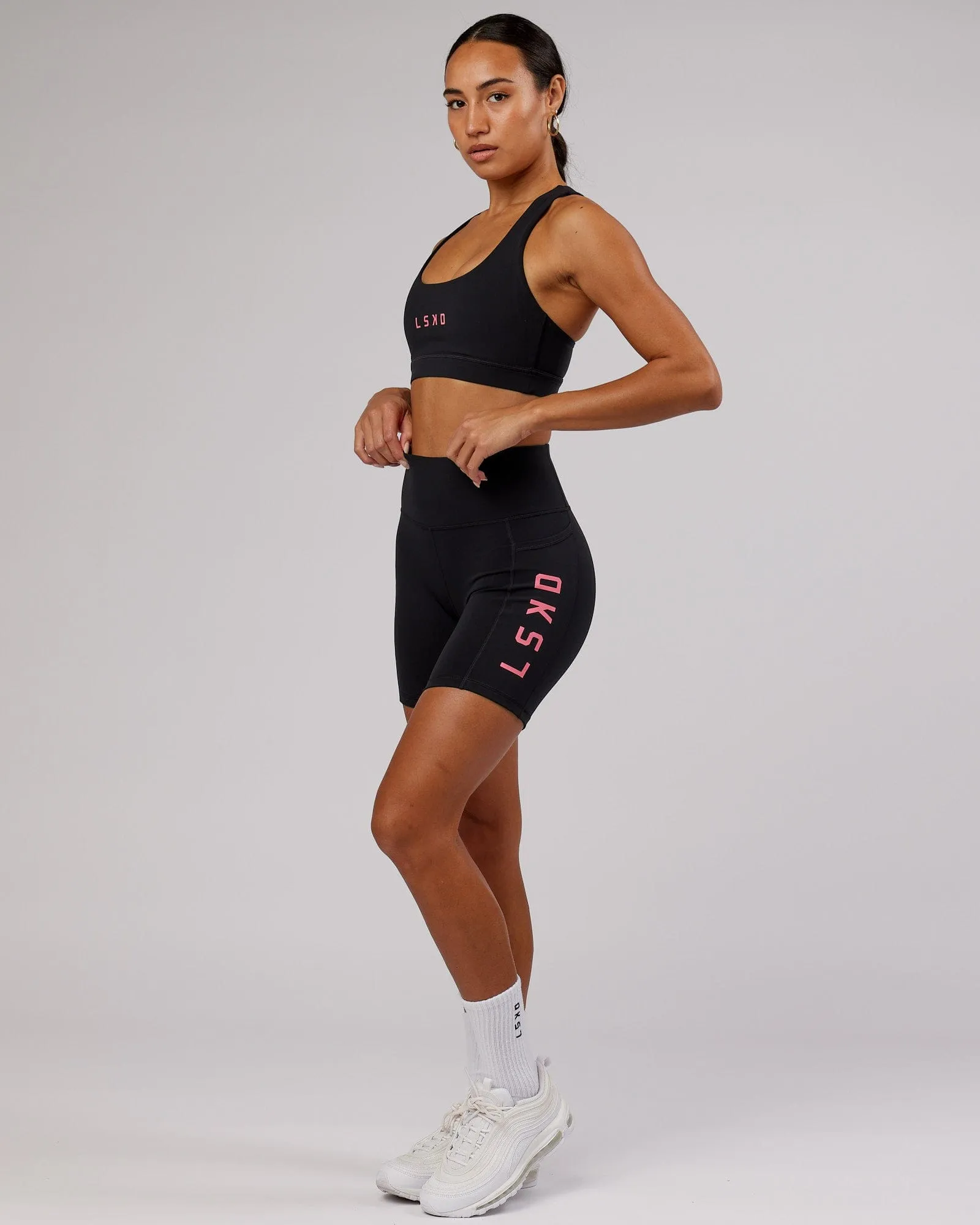 Rep Sports Bra Small Logo - Black-Flamingo sold by LSKD product image thumbnail 2
