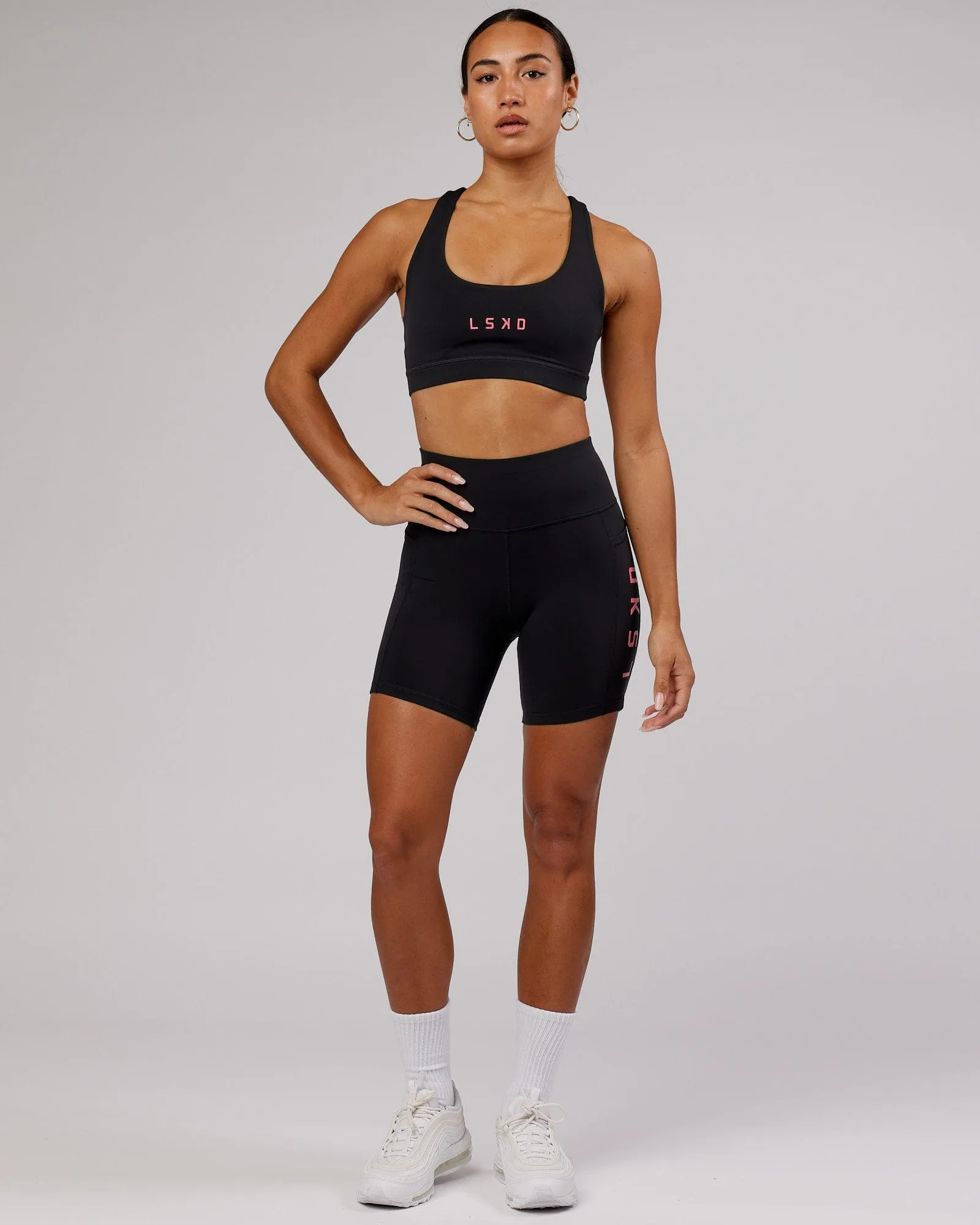 Rep Sports Bra Small Logo - Black-Flamingo sold by LSKD product image thumbnail 3