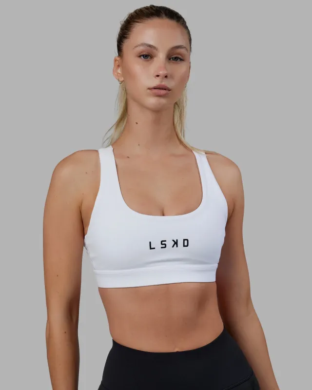 Rep Sports Bra - White-Black sold by LSKD