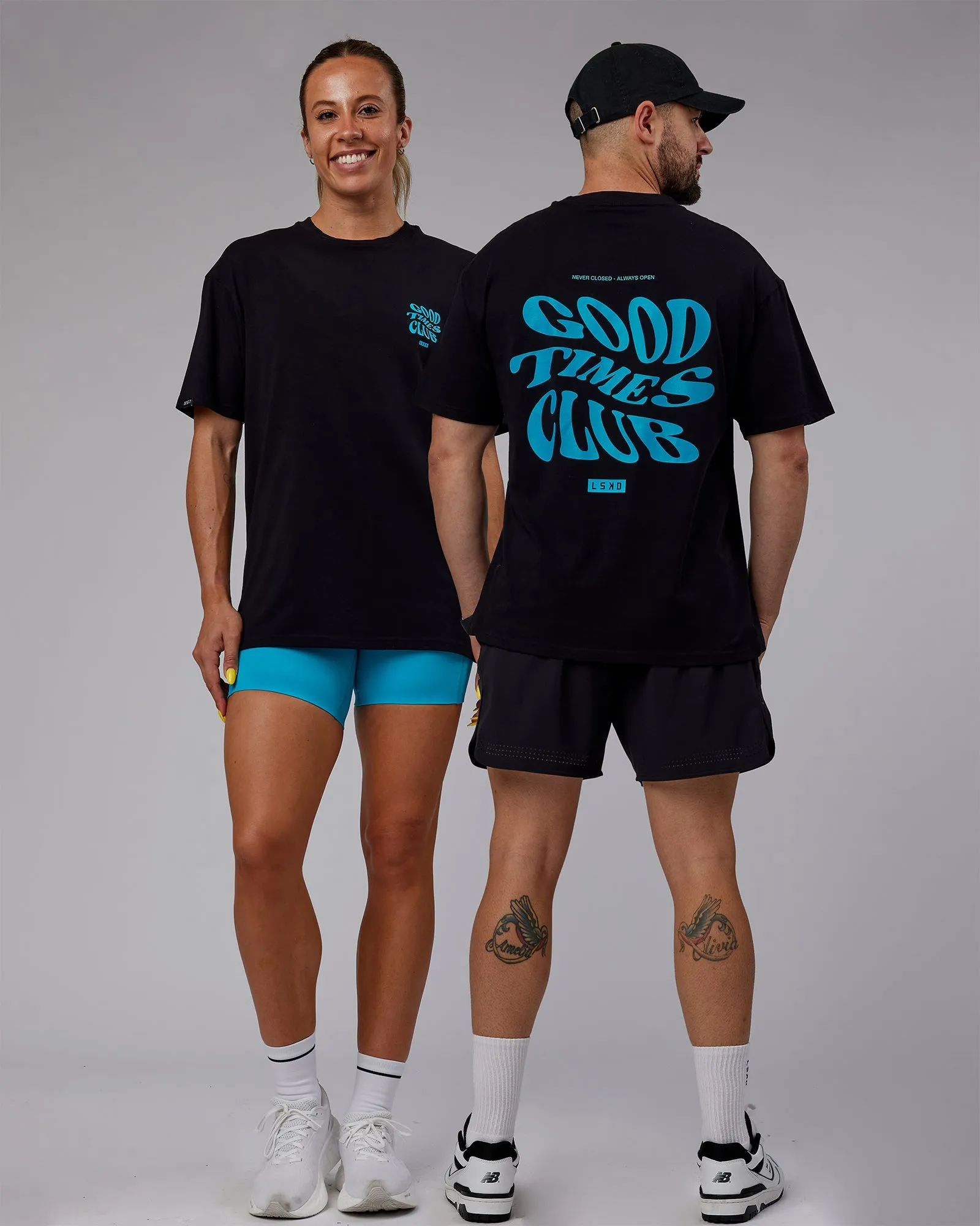 Unisex Good Times FLXCotton Tee Oversize - Black-Blue Bird sold by LSKD