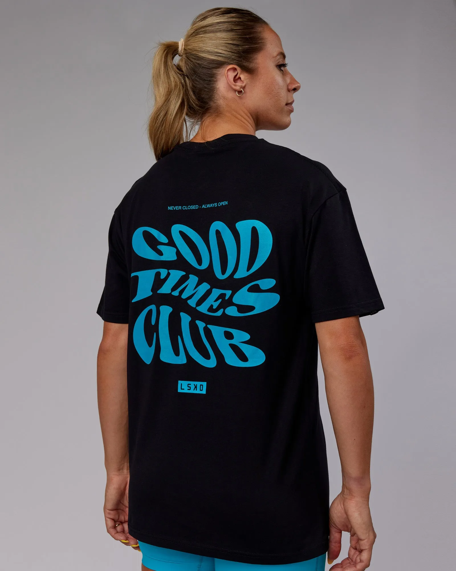Unisex Good Times FLXCotton Tee Oversize - Black-Blue Bird sold by LSKD product image thumbnail 2