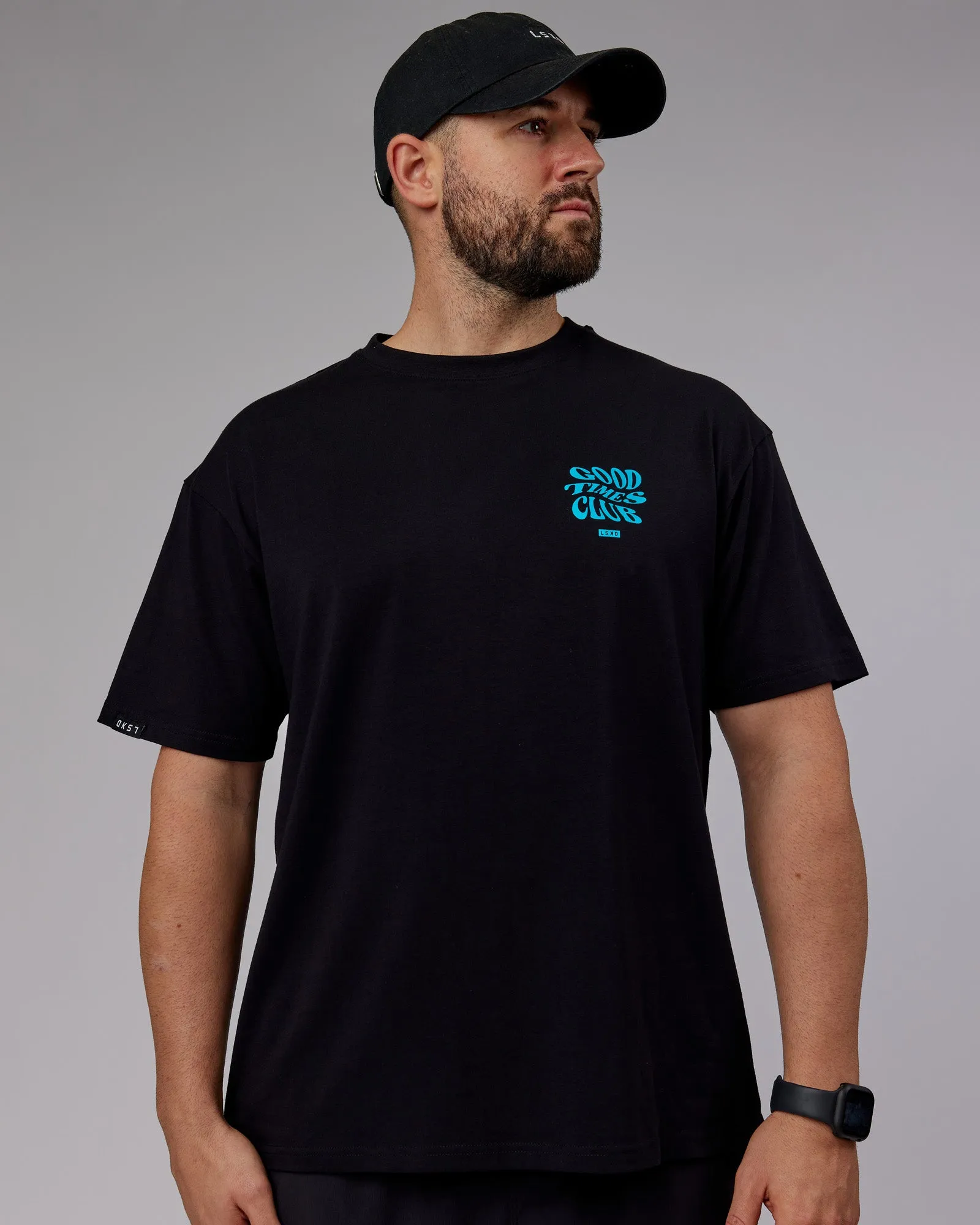 Unisex Good Times FLXCotton Tee Oversize - Black-Blue Bird sold by LSKD product image thumbnail 3