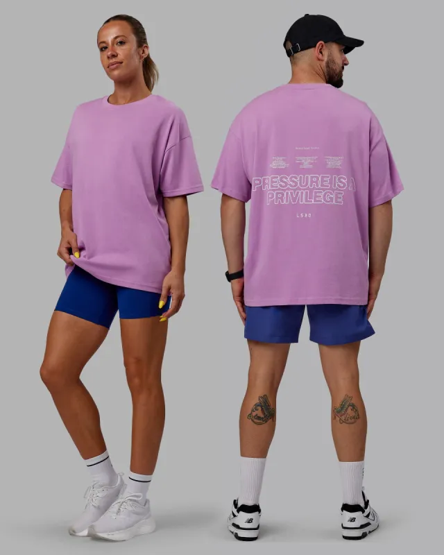 Pressure Heavyweight Oversize Tee - Light Violet-White sold by LSKD