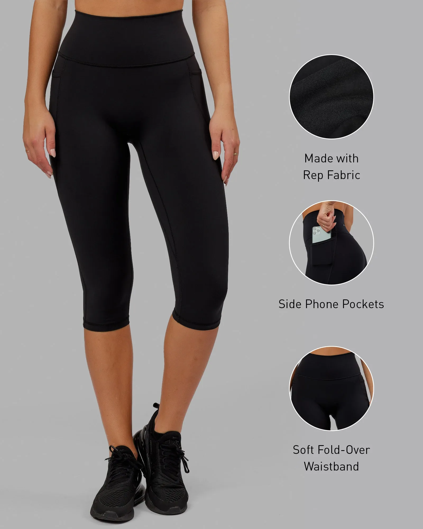 Fusion 3/4 Length Tight with Pockets - Black sold by LSKD product image thumbnail 2