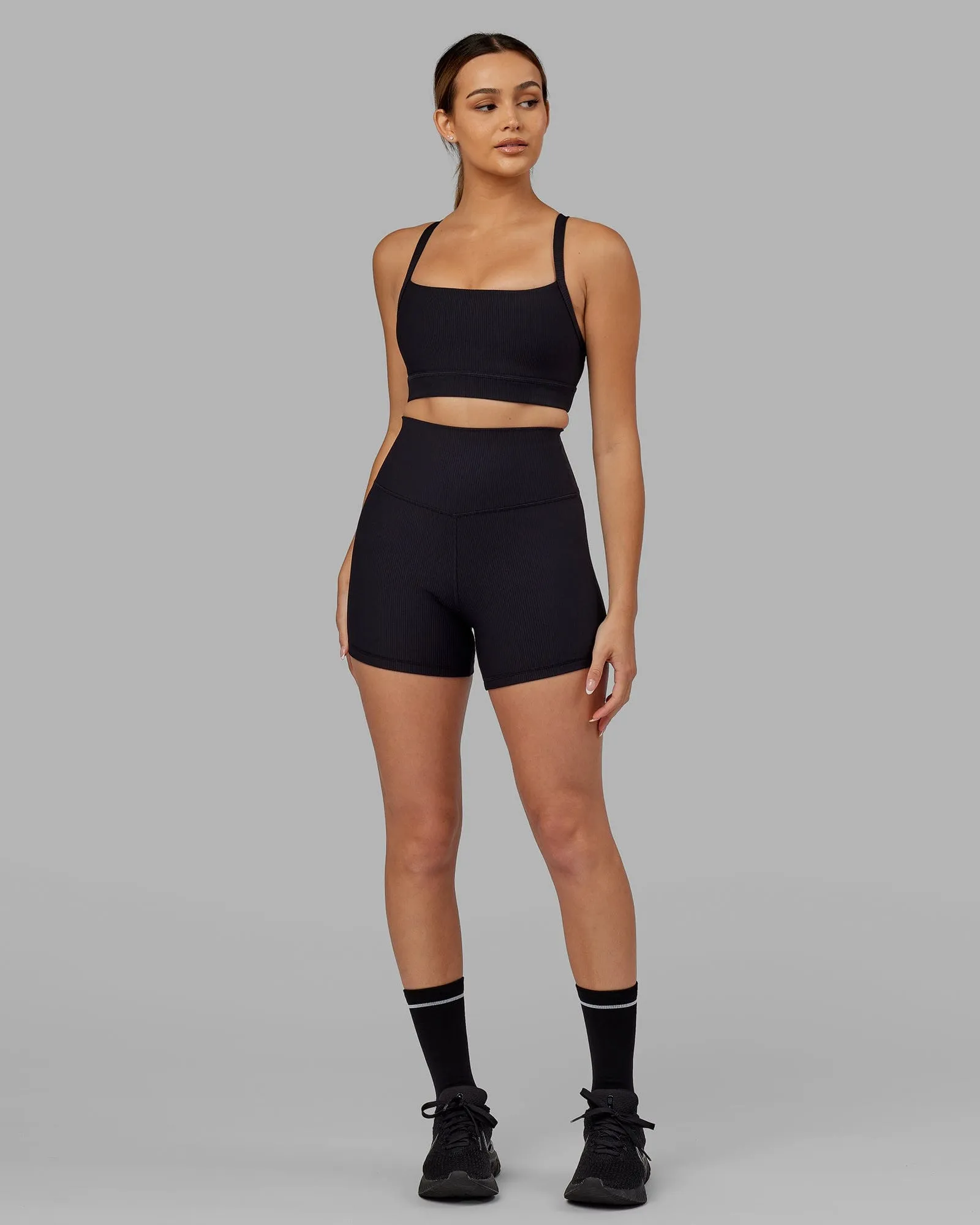 Momentum Ribbed Sports Bra - Black sold by LSKD product image thumbnail 4