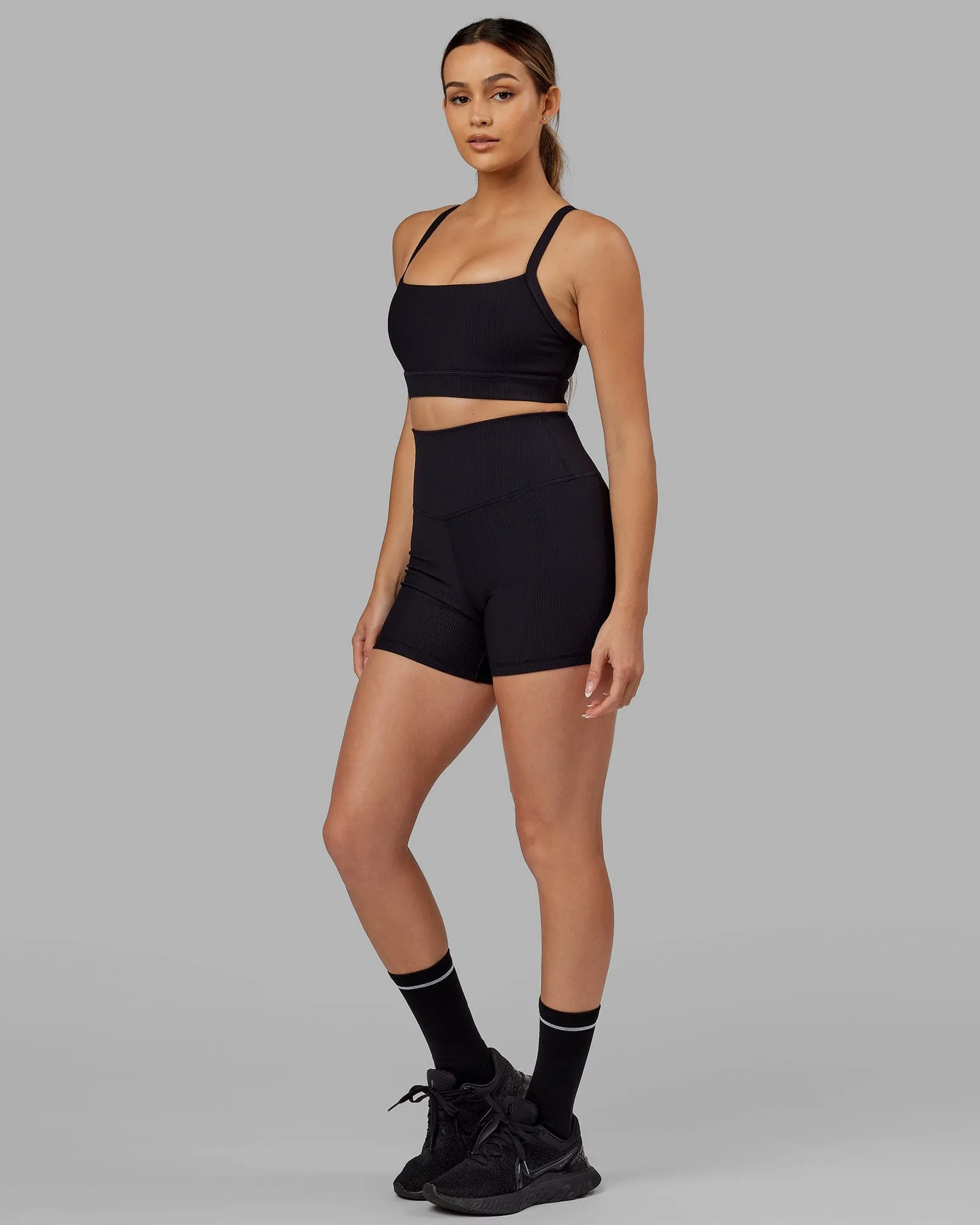 Momentum Ribbed Sports Bra - Black sold by LSKD product image thumbnail 5