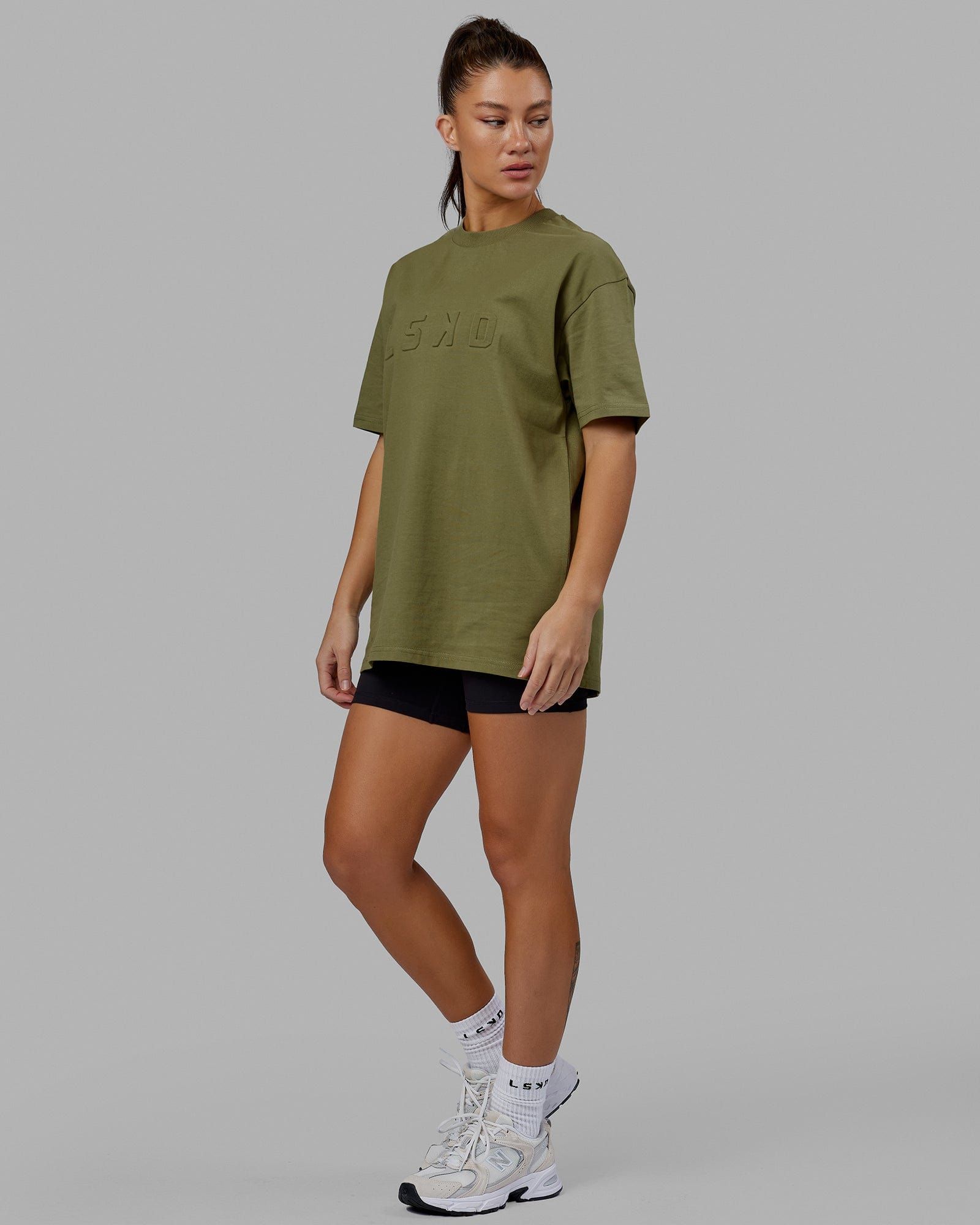 Unisex Stamped Heavyweight Tee Oversize - Moss Stone sold by LSKD product image thumbnail 3