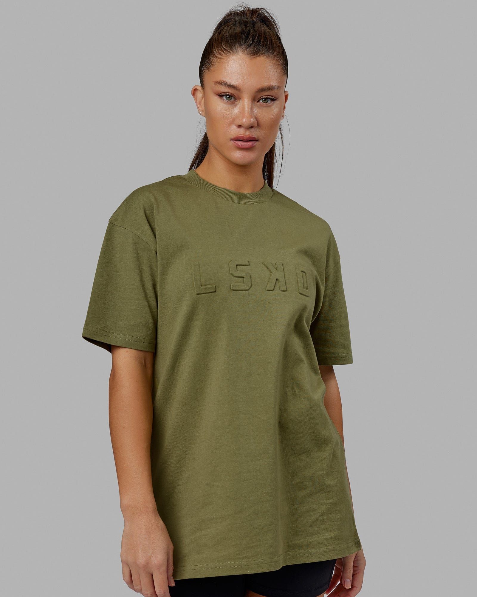 Unisex Stamped Heavyweight Tee Oversize - Moss Stone sold by LSKD product image thumbnail 4