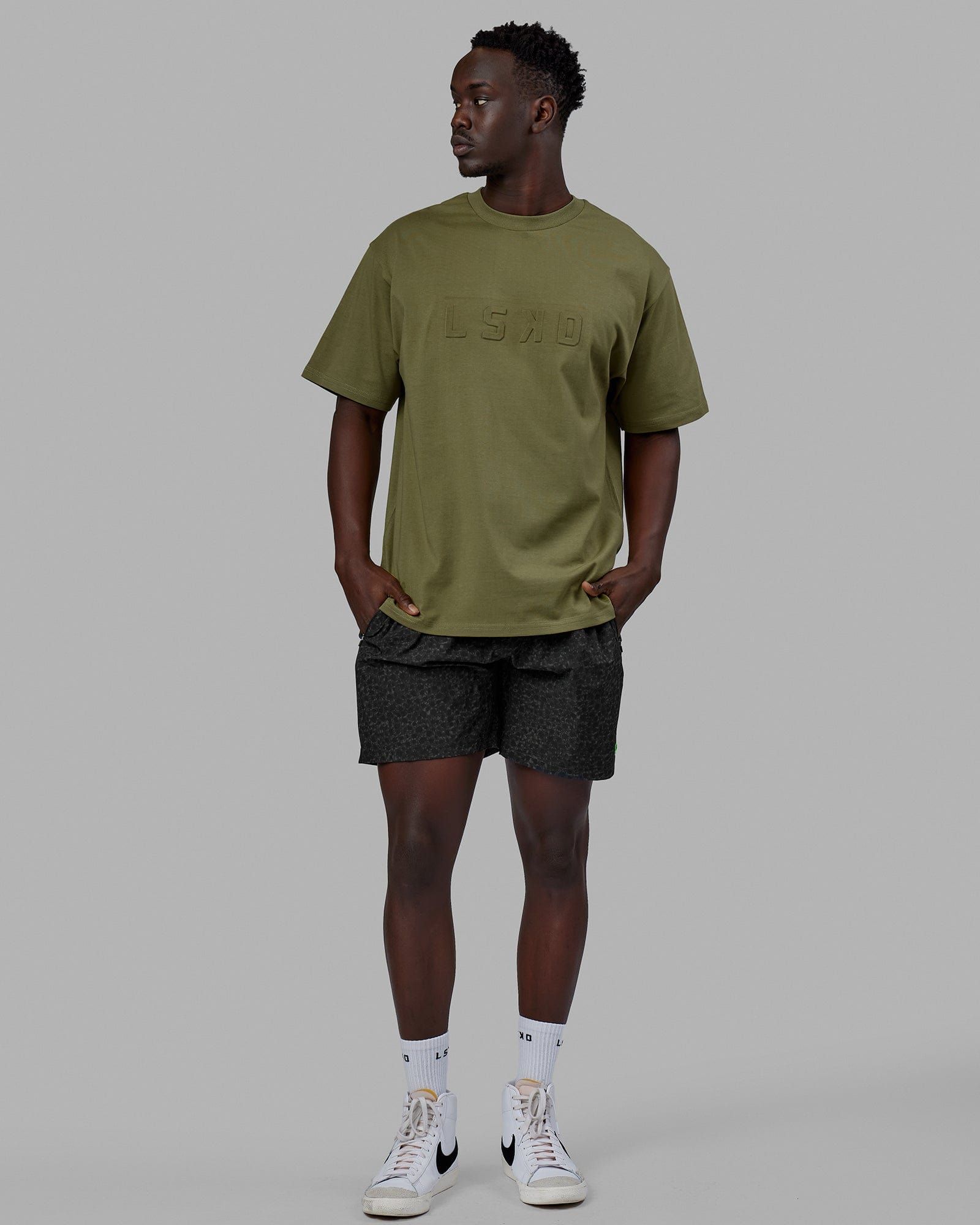 Unisex Stamped Heavyweight Tee Oversize - Moss Stone sold by LSKD product image thumbnail 5