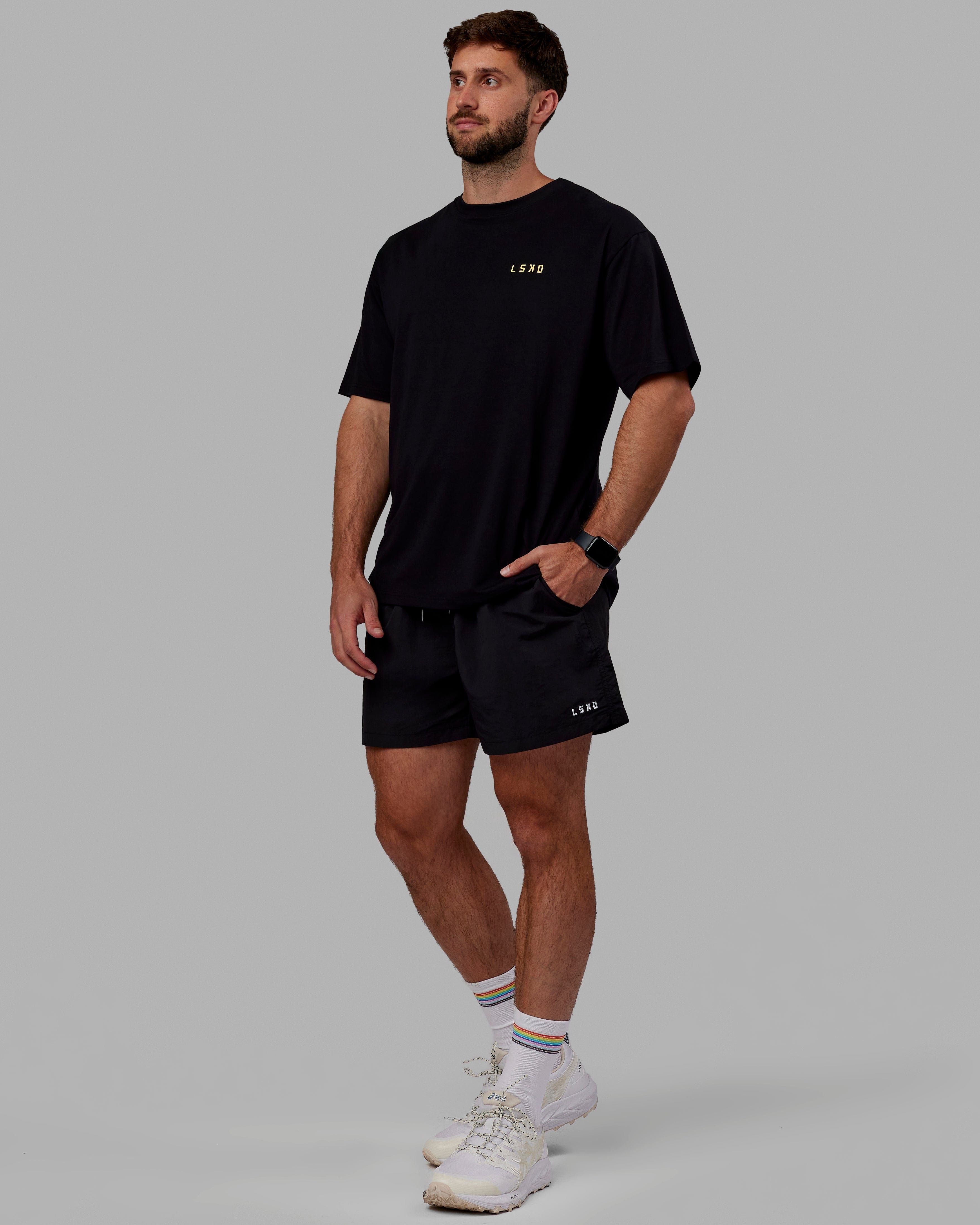 Unisex We Rise Together FLXCotton Tee Oversize - Black sold by LSKD product image thumbnail 4