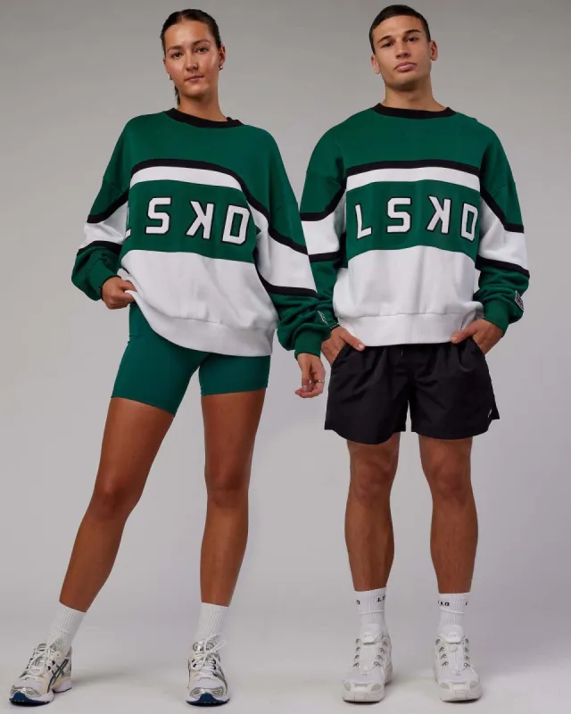 Unisex PrimeTime Sweater Oversize - Malachite-White sold by LSKD