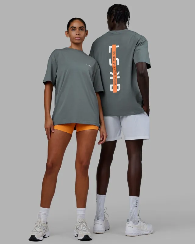 Unisex Strike Through FLXCotton Tee Oversize - Storm-White sold by LSKD